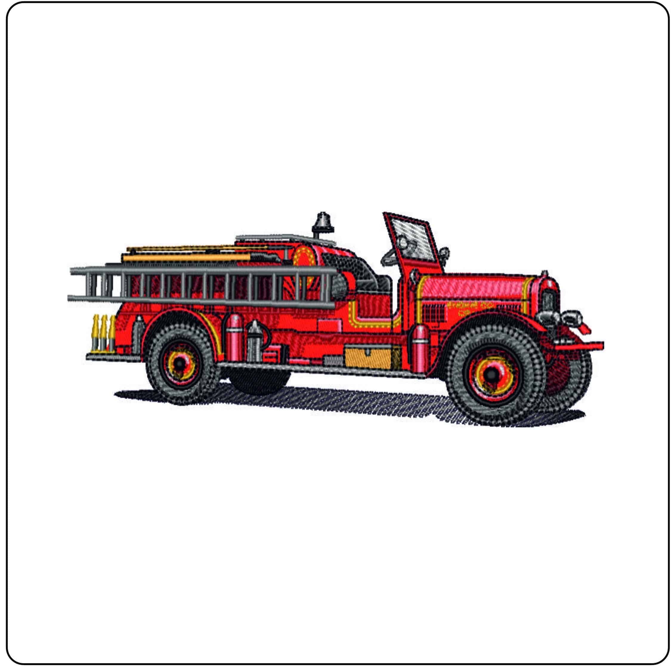 Old Fashioned Fire Engine - Elegant embroidery design file - instant download — view 4