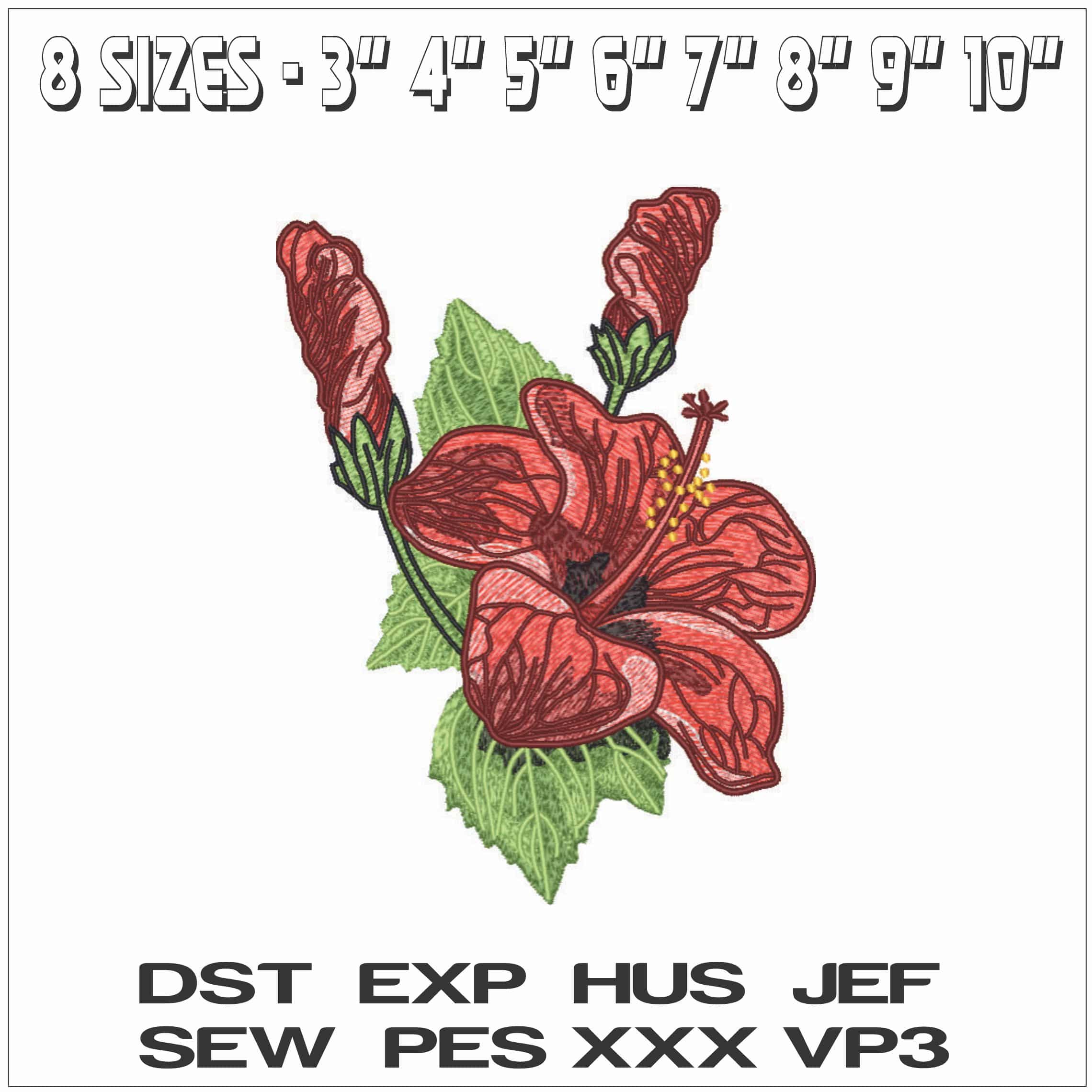Poppy Flower - Elegant embroidery design file - instant download — view 2