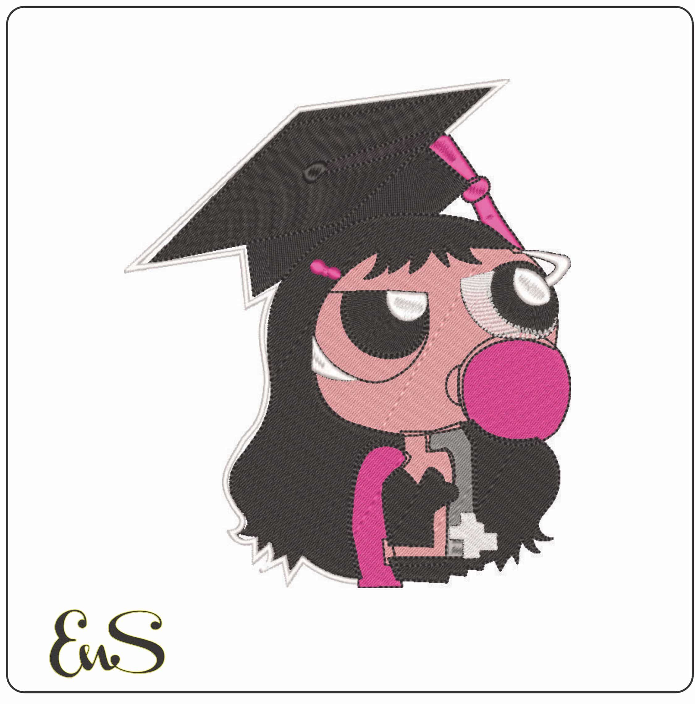 Powder Puff Class o 2025 - Elegant embroidery design file - instant download