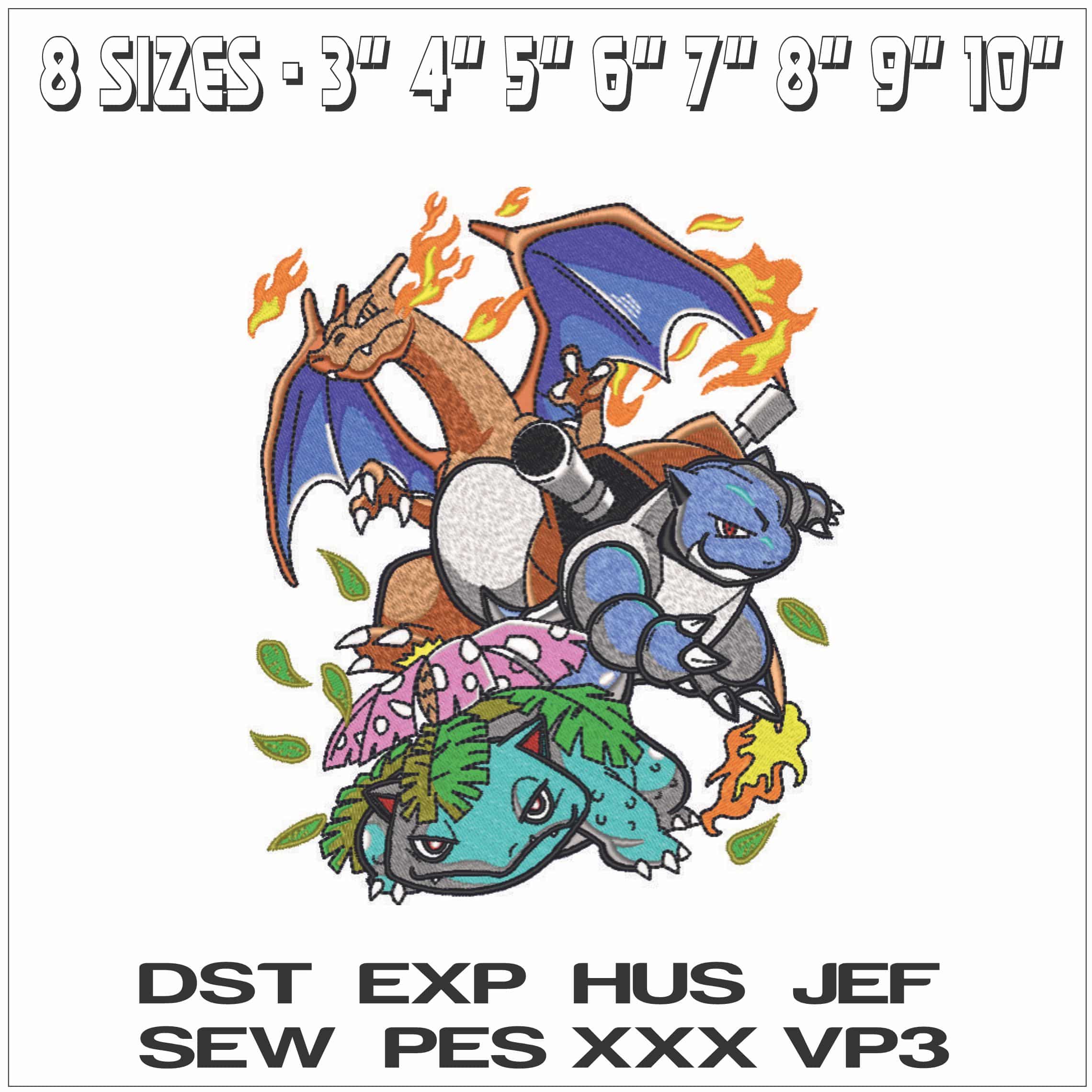 Ready for Battle Pokemon Anime- Elegant embroidery design file - instant download — view 2