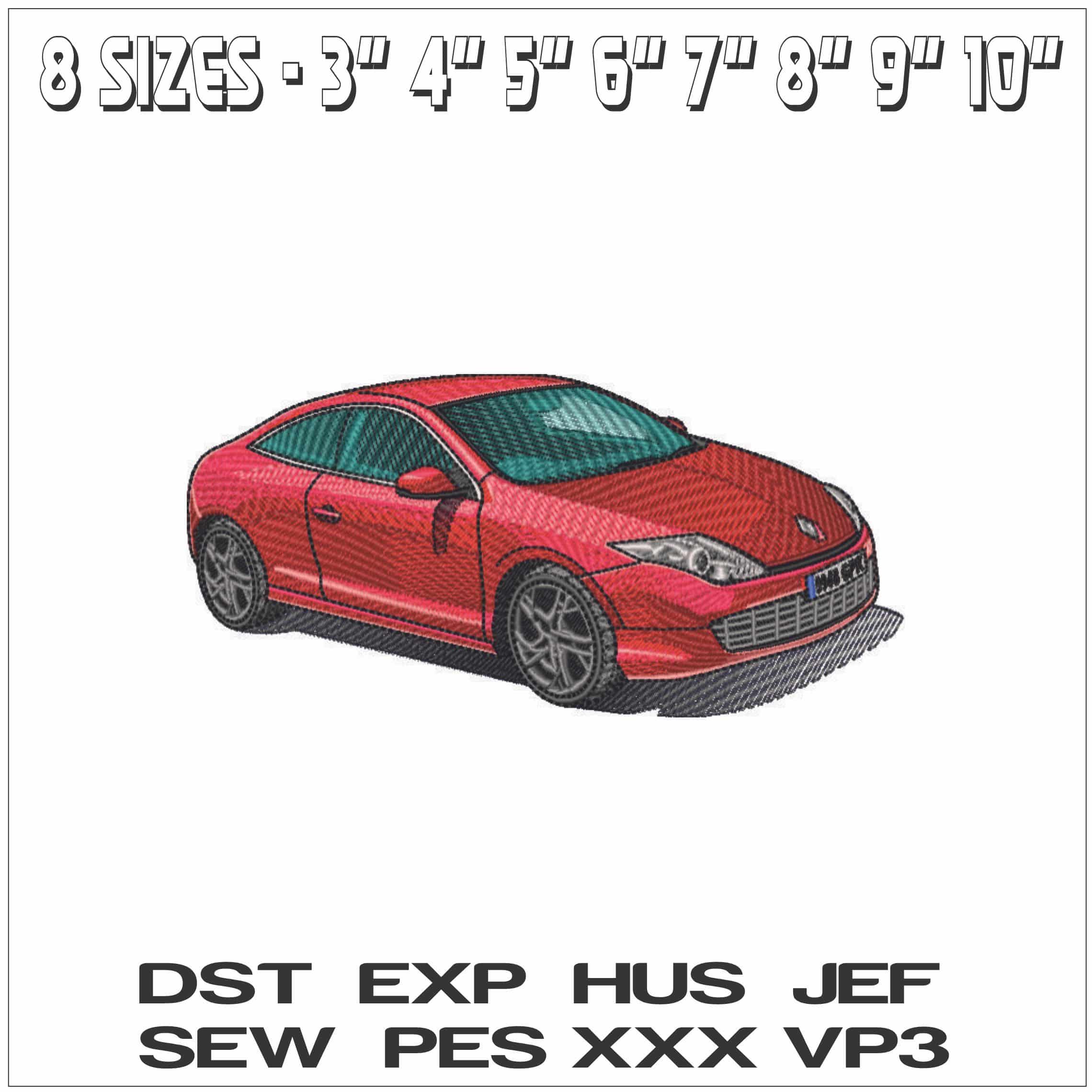 Renault Laguna- Elegant embroidery design file - instant download — view 2