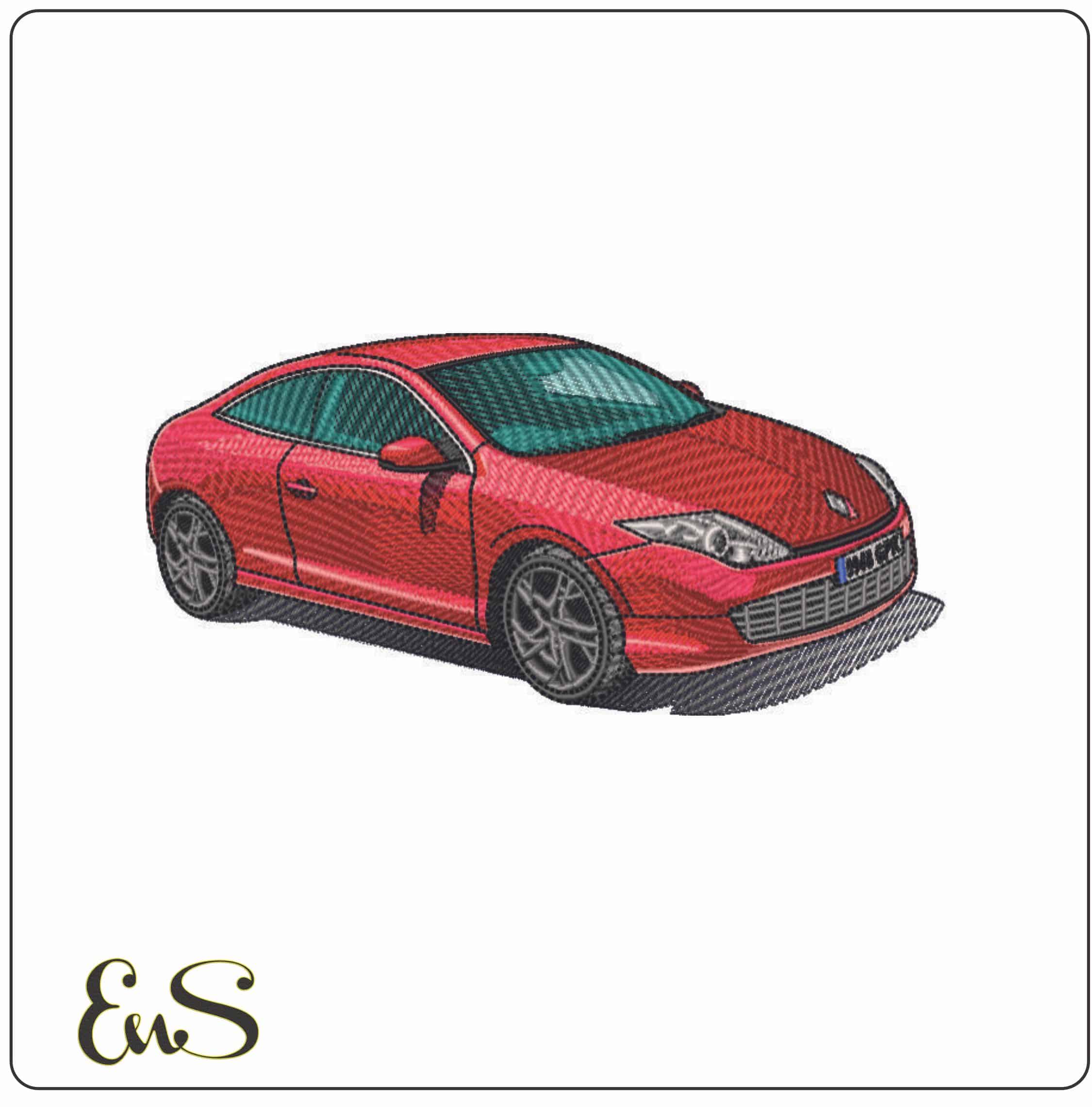 Renault Laguna- Elegant embroidery design file - instant download