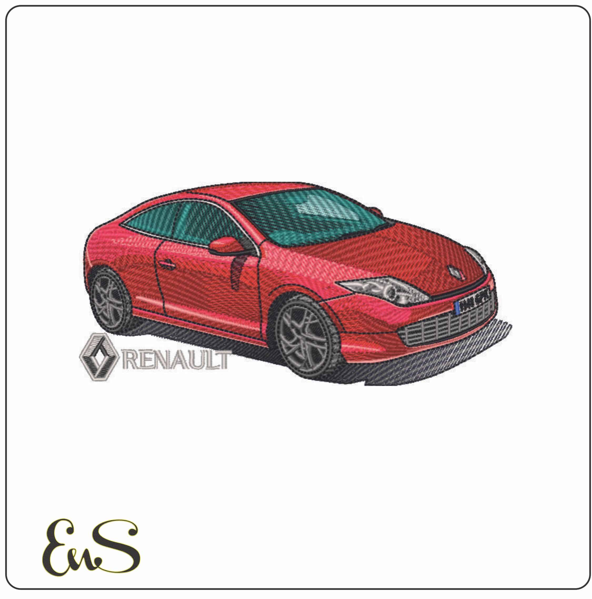 Renault Laguna with Logo- Elegant embroidery design file - instant download