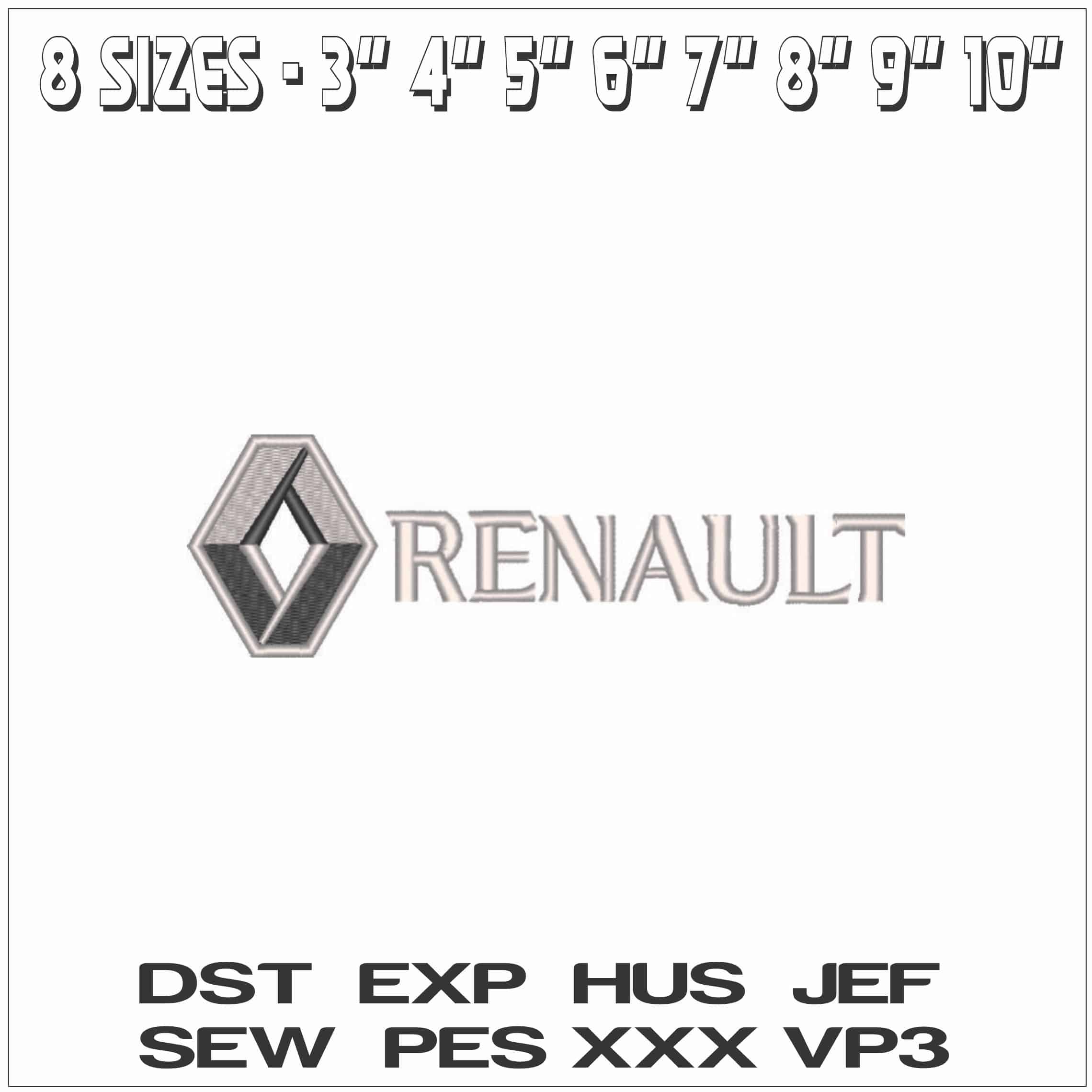 Renault Logo- Elegant embroidery design file - instant download — view 2