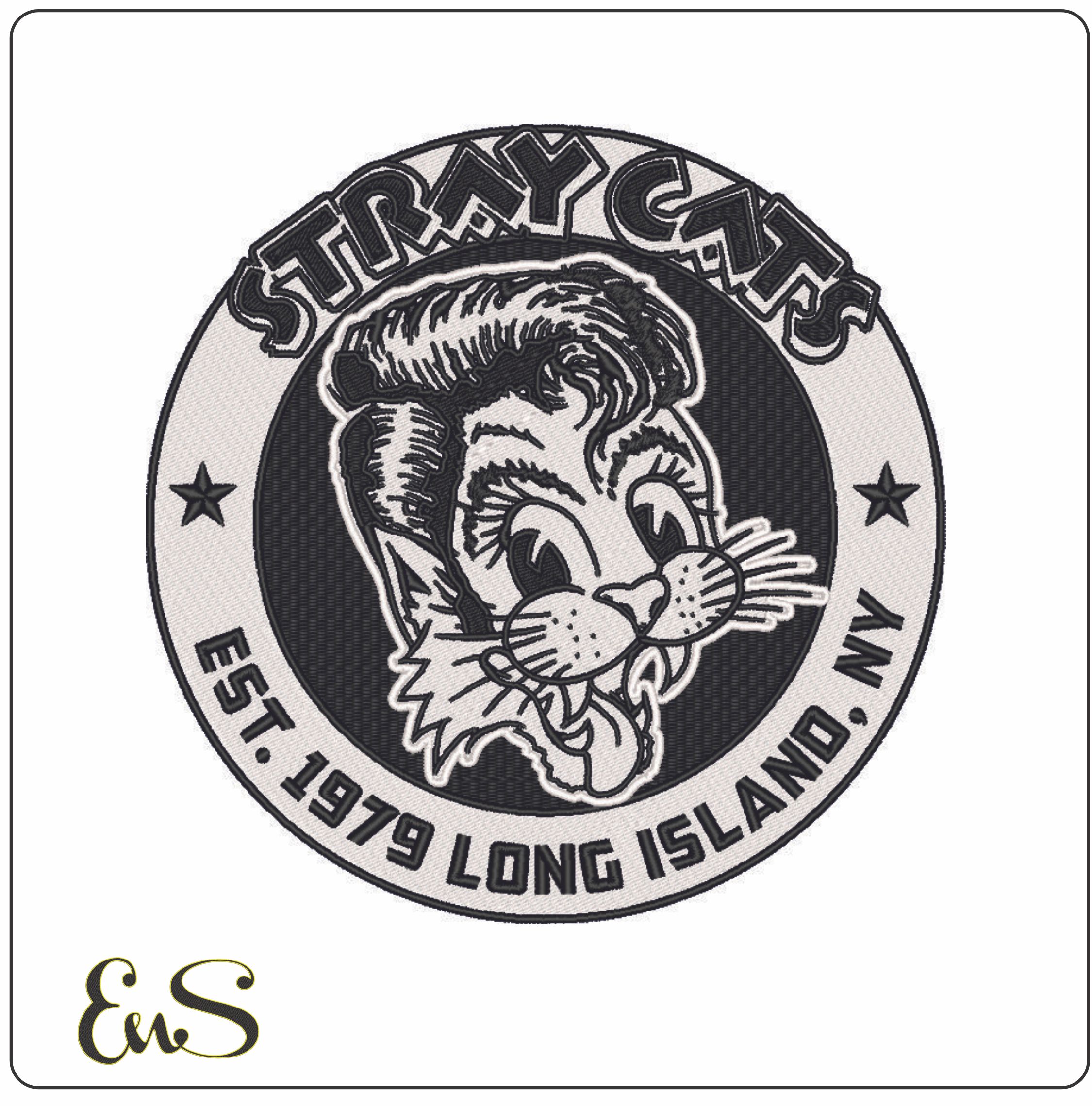 Stray Cats est 1979- Elegant embroidery design file - instant download