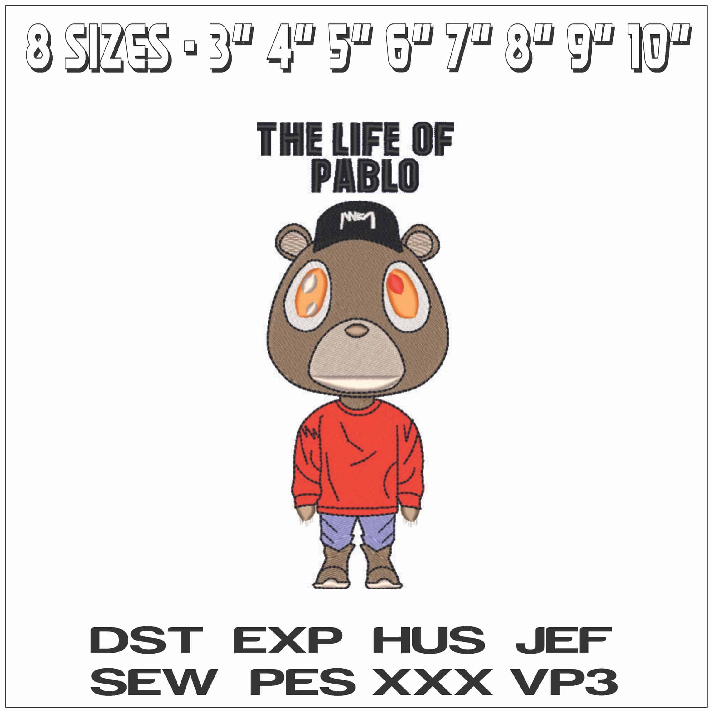 The Life of Pablo Kanye West Yeeze Designs- Elegant embroidery design file - instant download — view 2