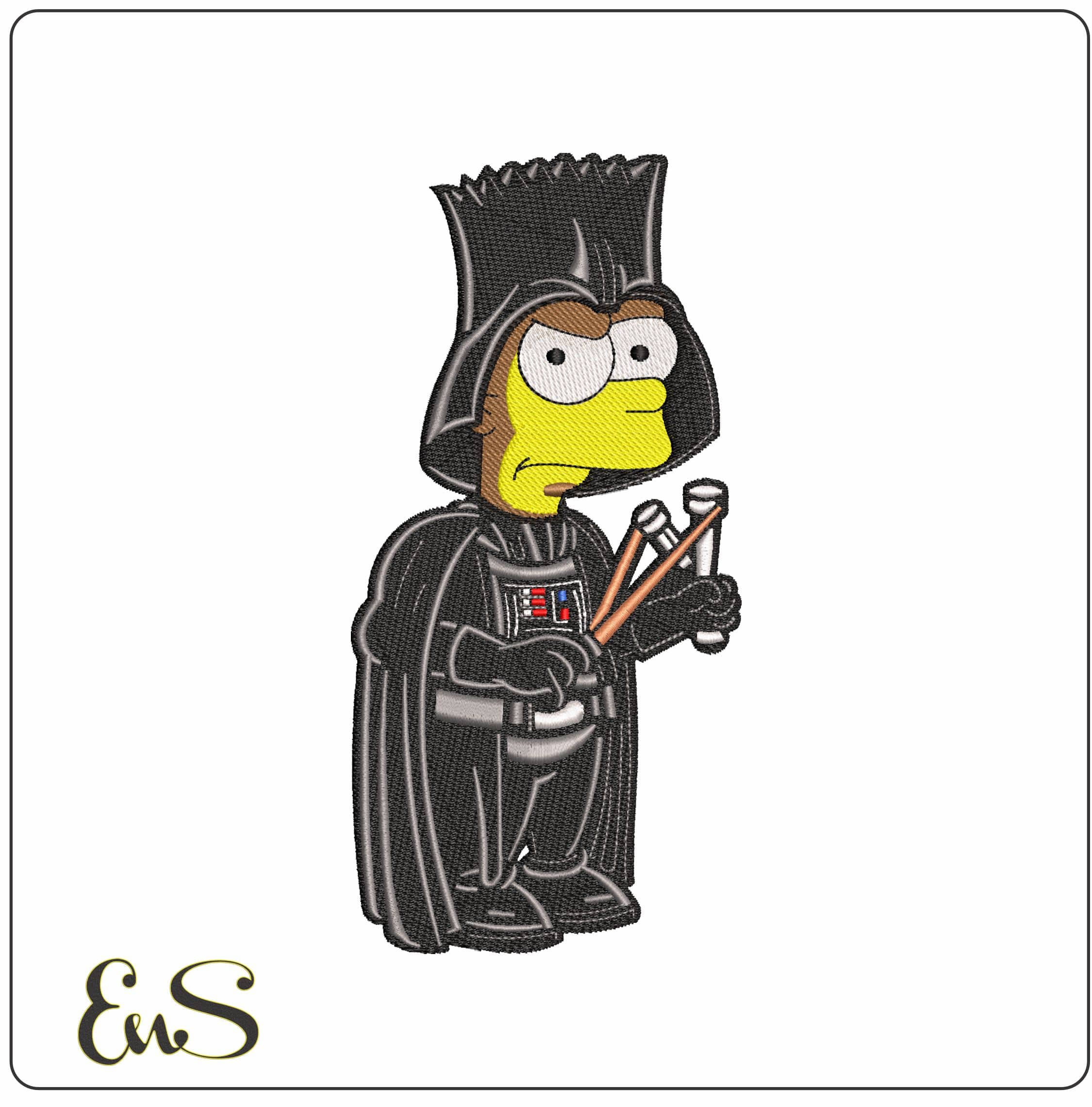 Darth Bart Simpson The Simpsons- Elegant embroidery design file - instant download