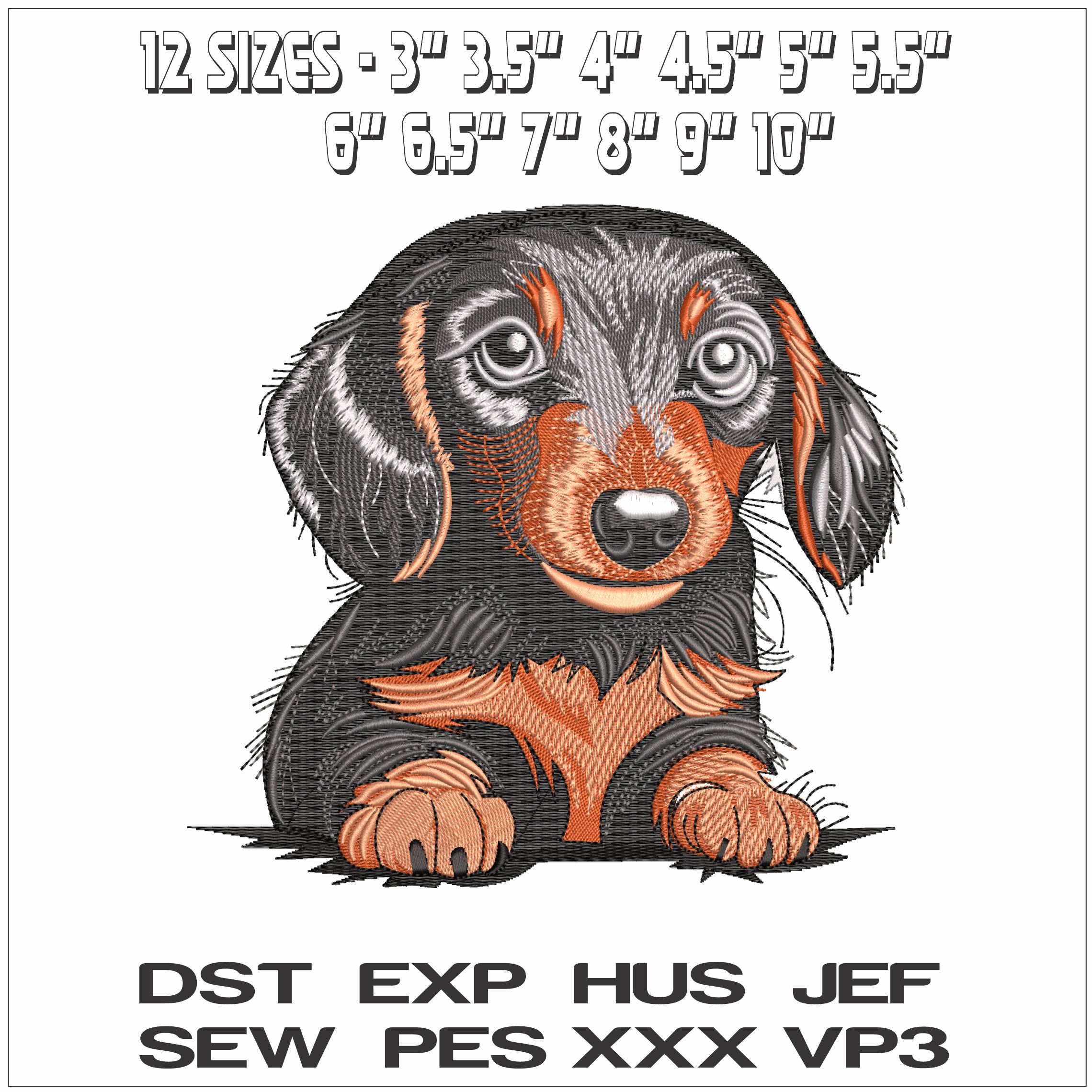 Dashound Laying Down- Elegant embroidery design file - instant download — view 2