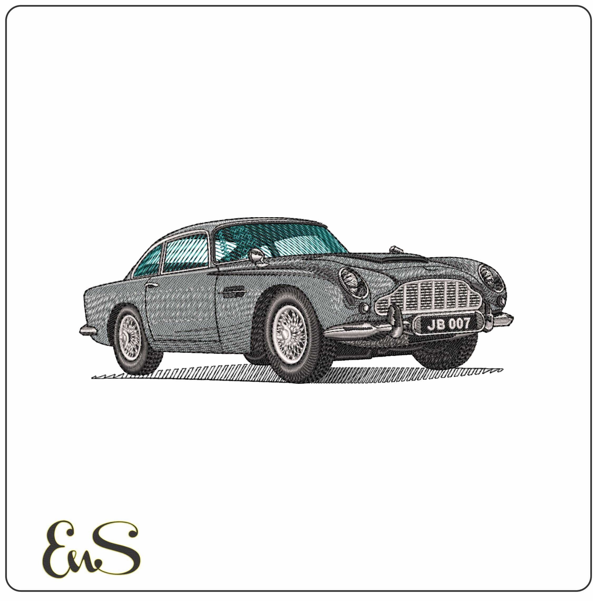 DB5 Aston Martin- Elegant embroidery design file - instant download