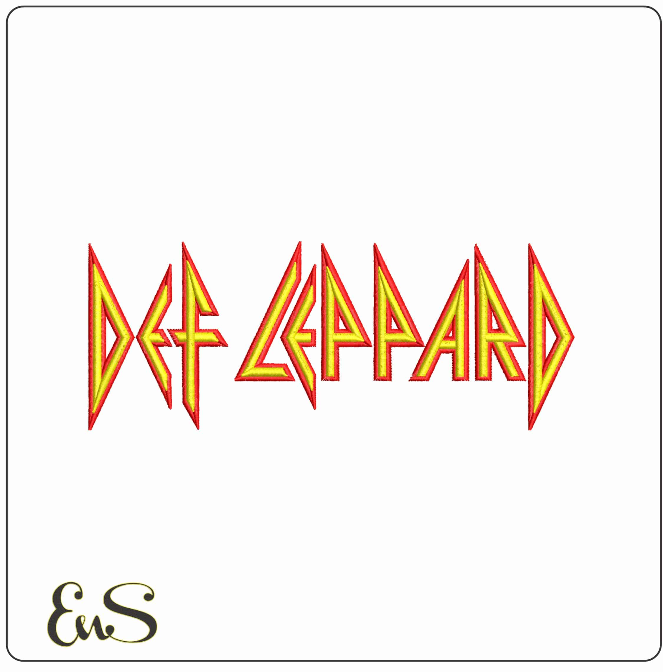 DEF LEPPARD - Elegant embroidery design file - instant download