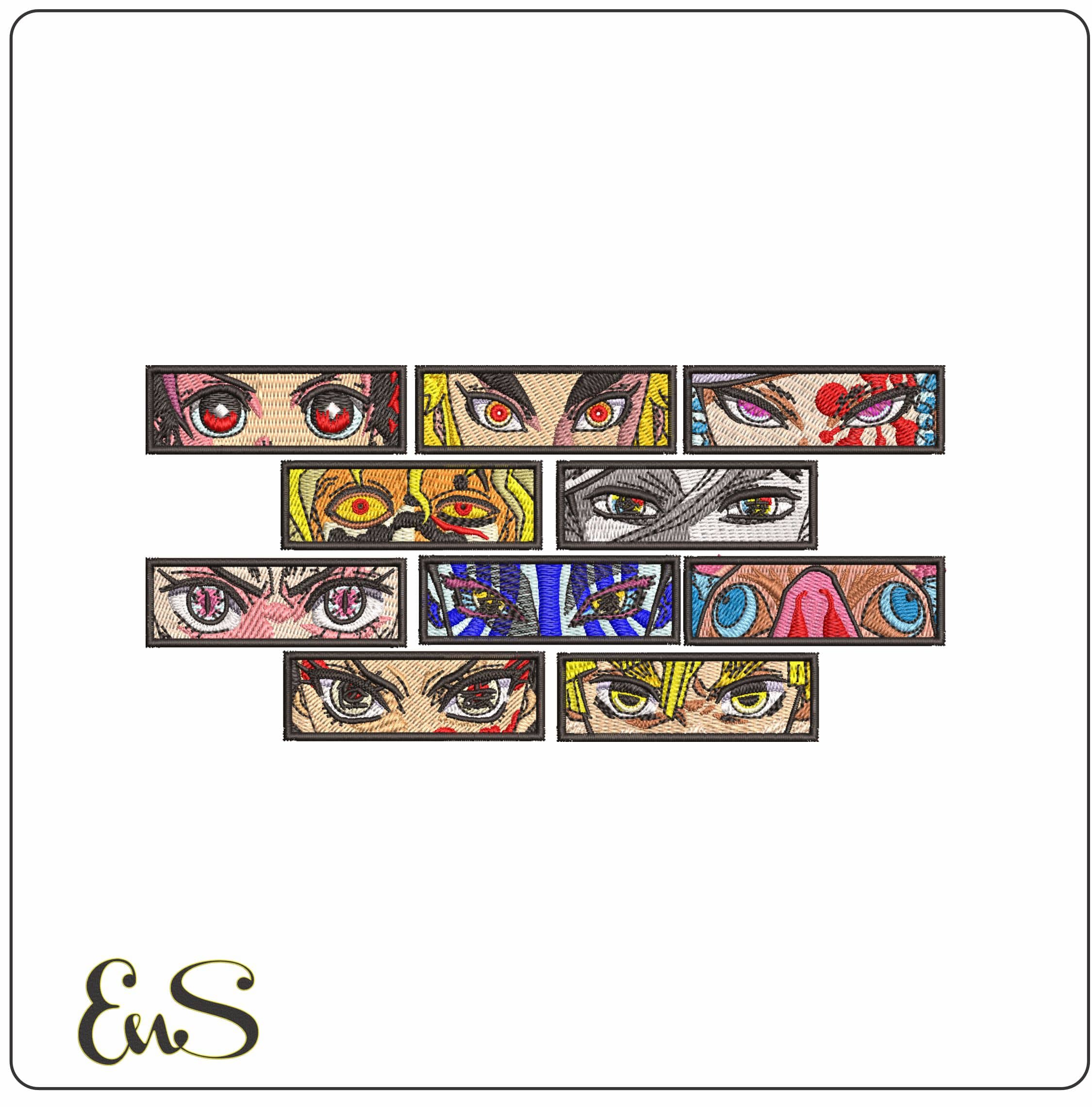 Demon Slayers Eyes Anime- Elegant embroidery design file - instant download
