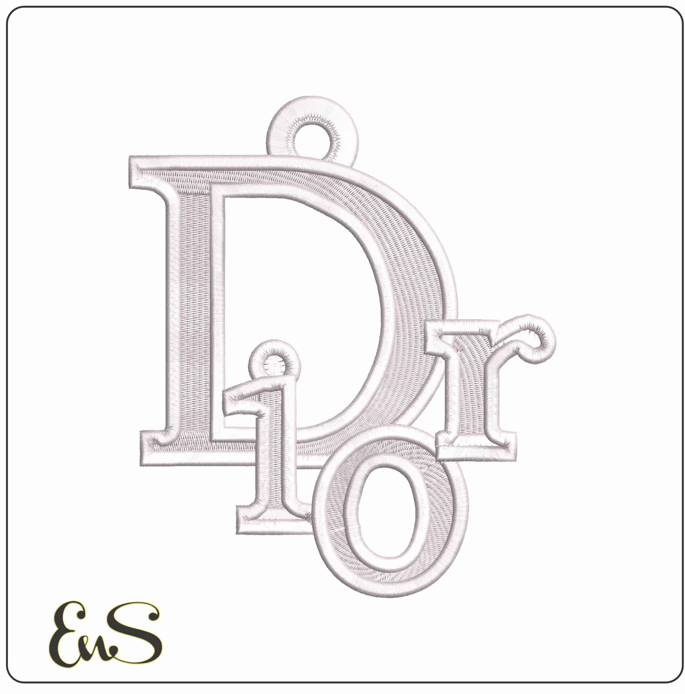 Dior Pendant- Elegant embroidery design file - instant download