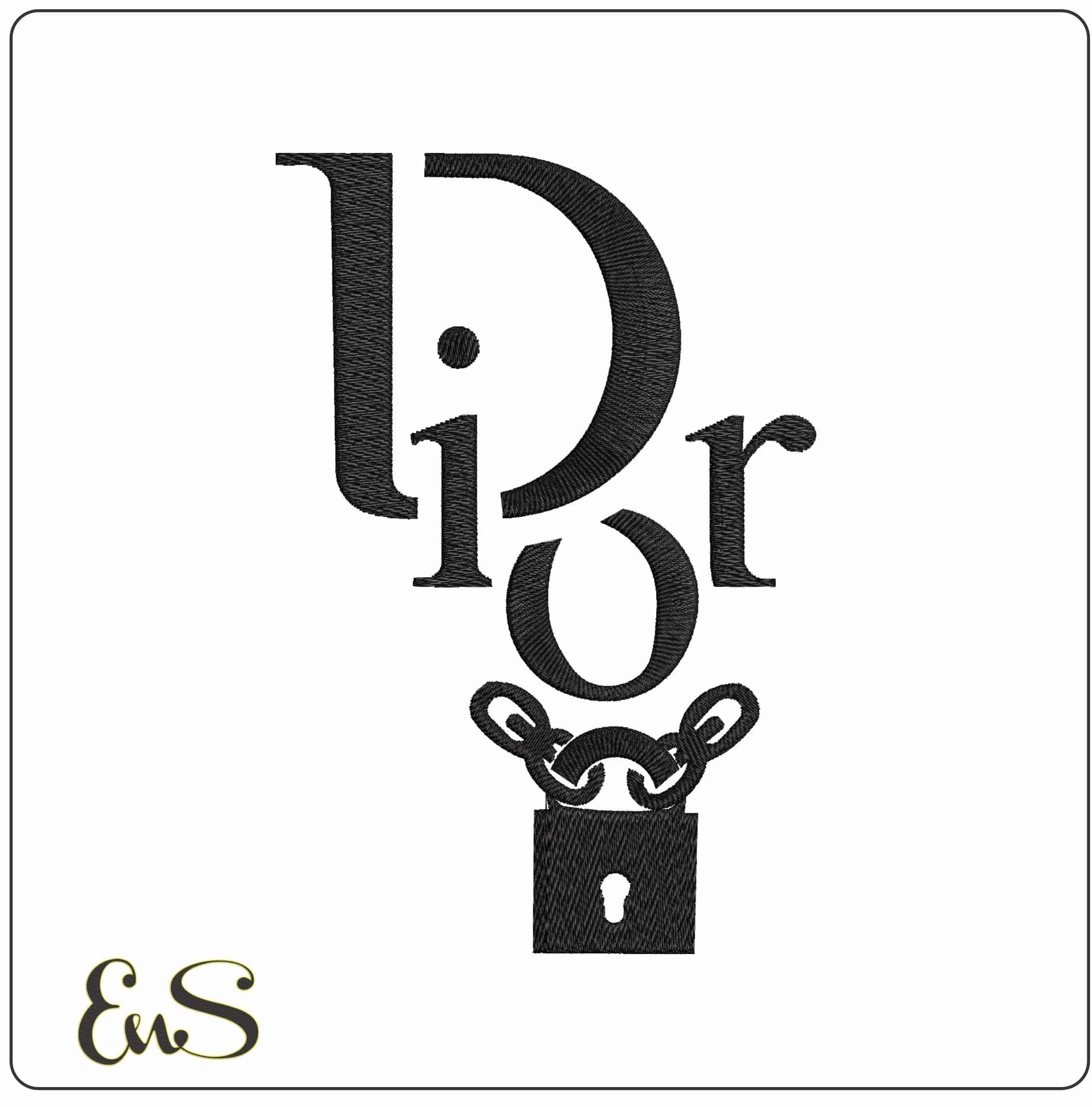 Dior with a Lock- Elegant embroidery design file - instant download