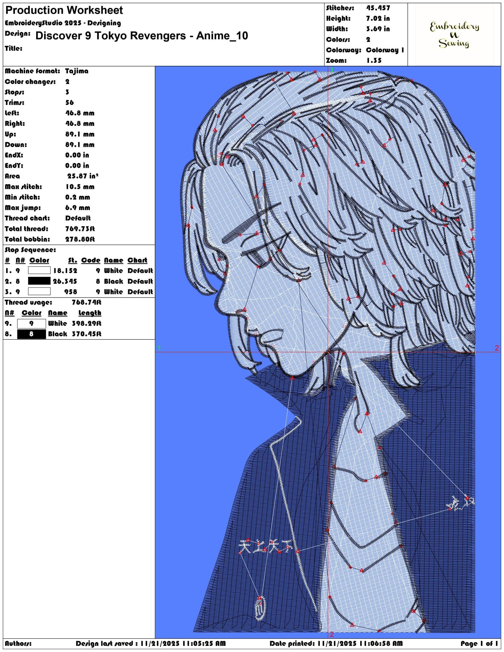 Discover 9 Tokyo Revengers Anime- Elegant embroidery design file - instant download — view 3