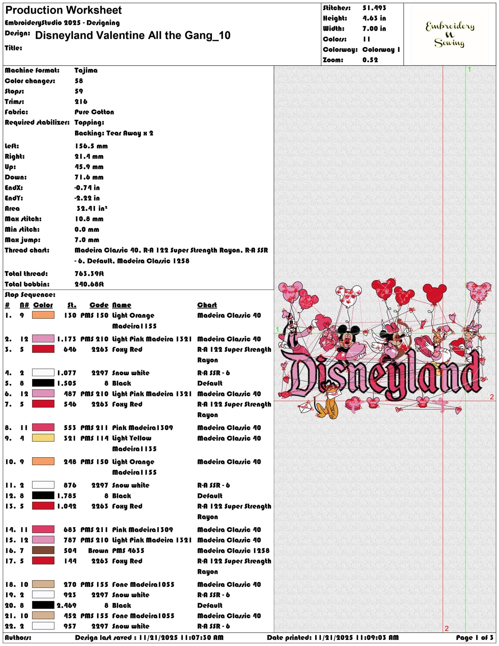 Disneyland Valentine All the Gang- Elegant embroidery design file - instant download — view 3
