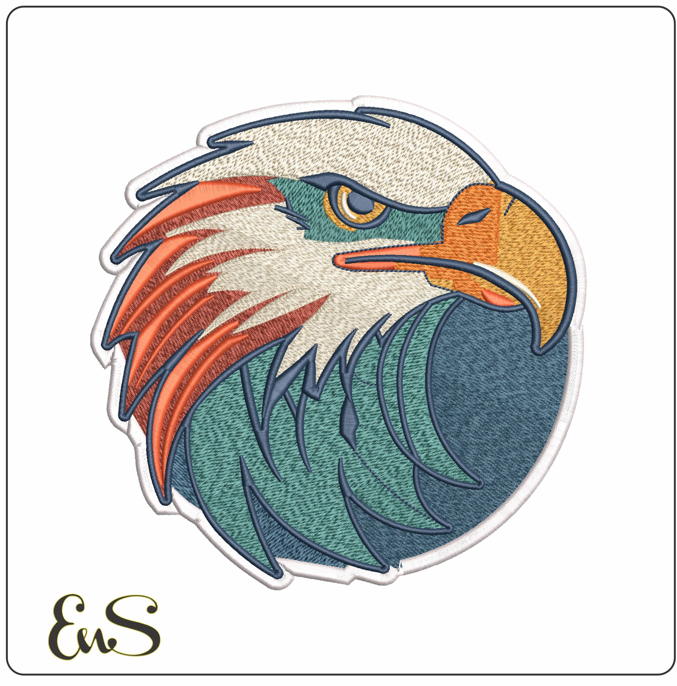 Eagles Heads- Elegant embroidery design file - instant download