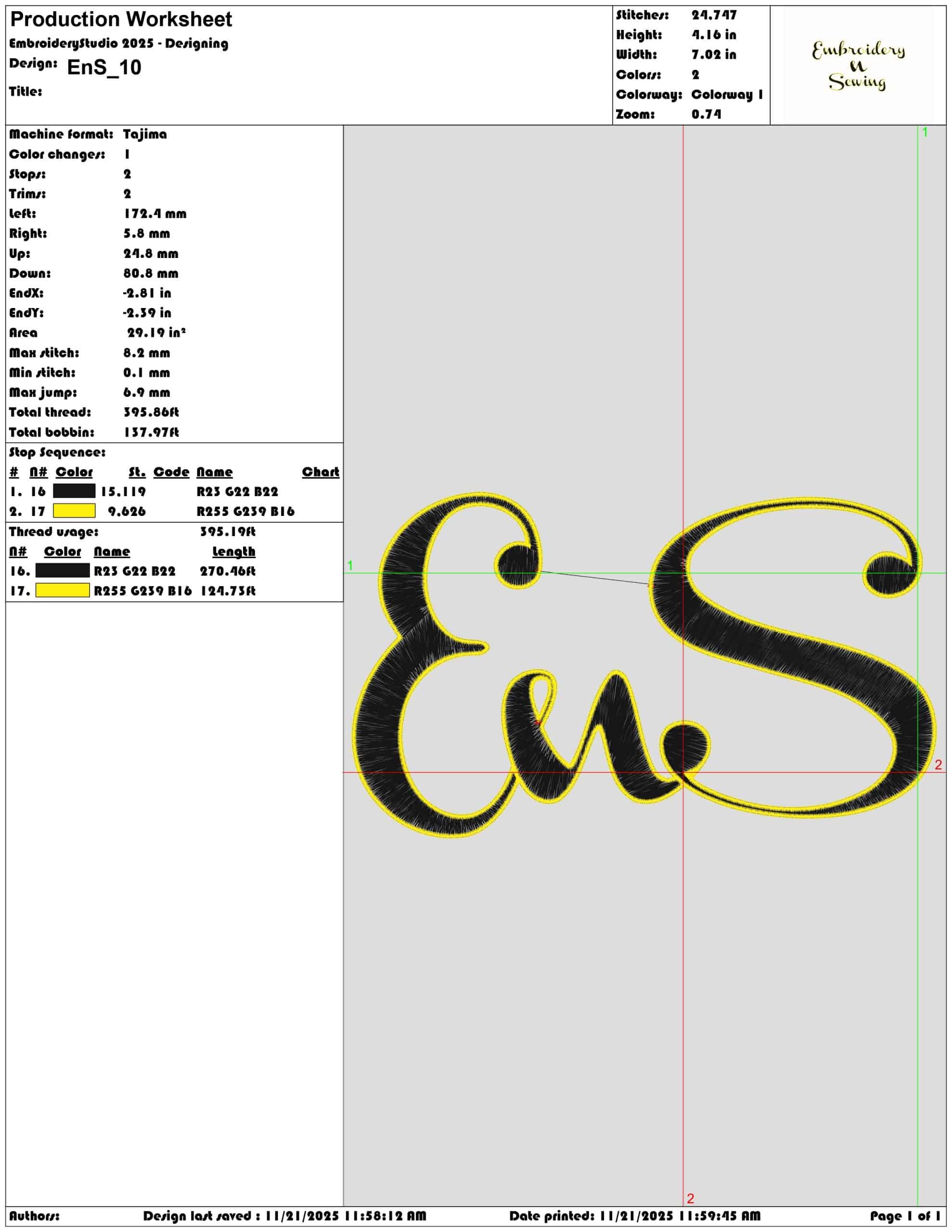EnS - Elegant embroidery design file - instant download — view 3