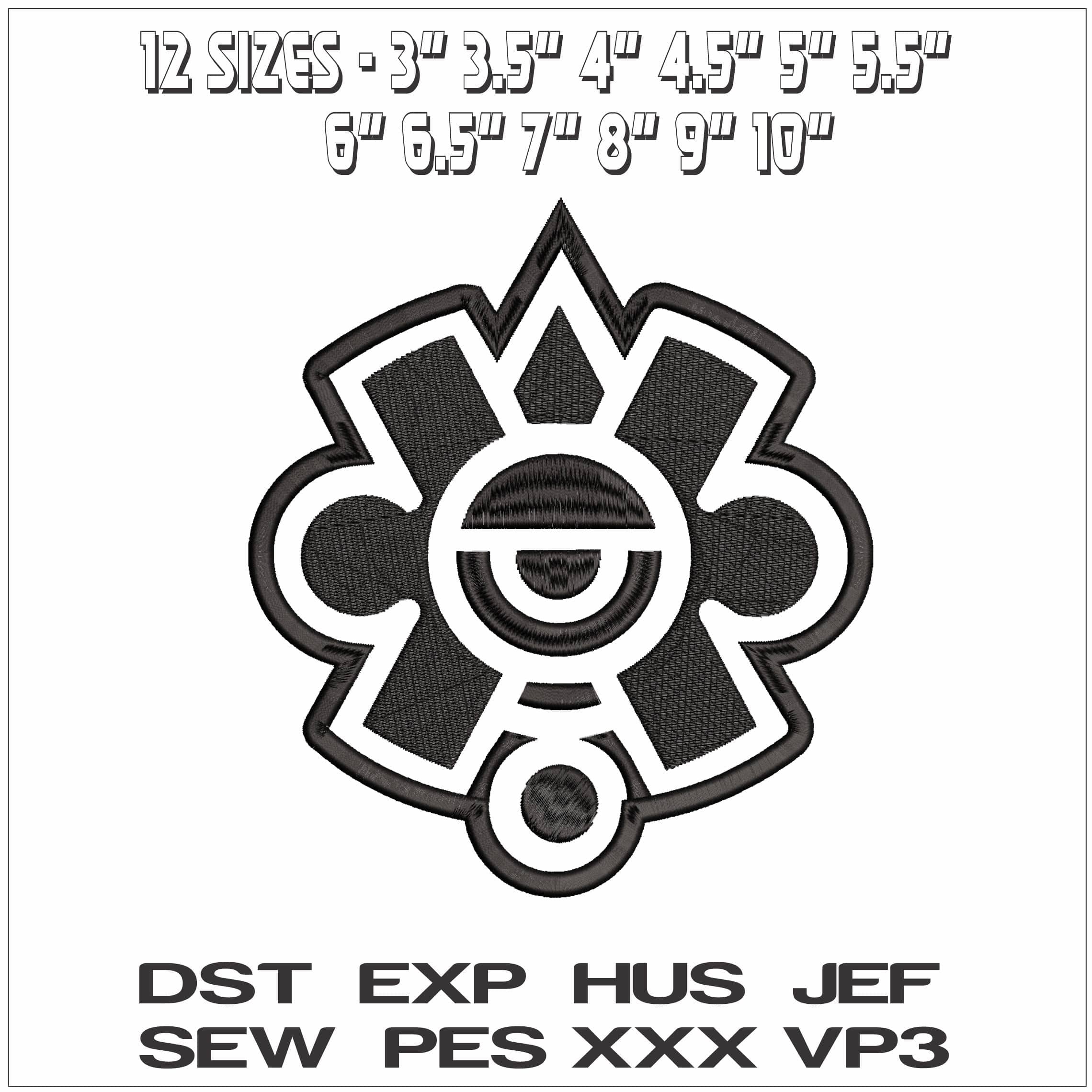 eye mayans - Elegant embroidery design file - instant download — view 2