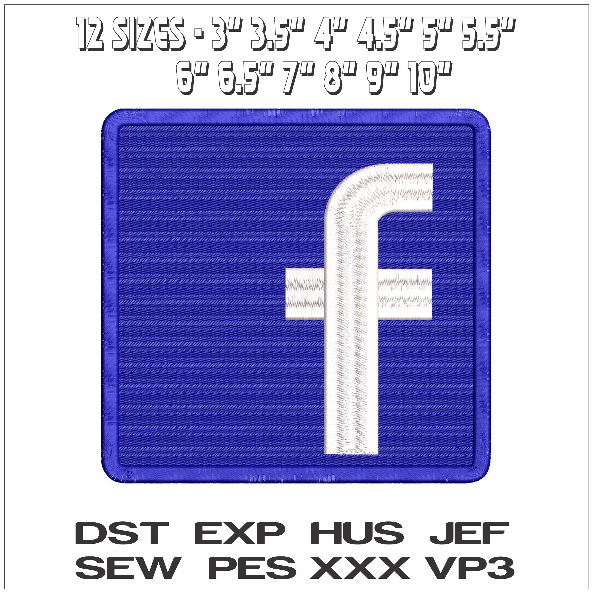 Facebook - Elegant embroidery design file - instant download — view 2