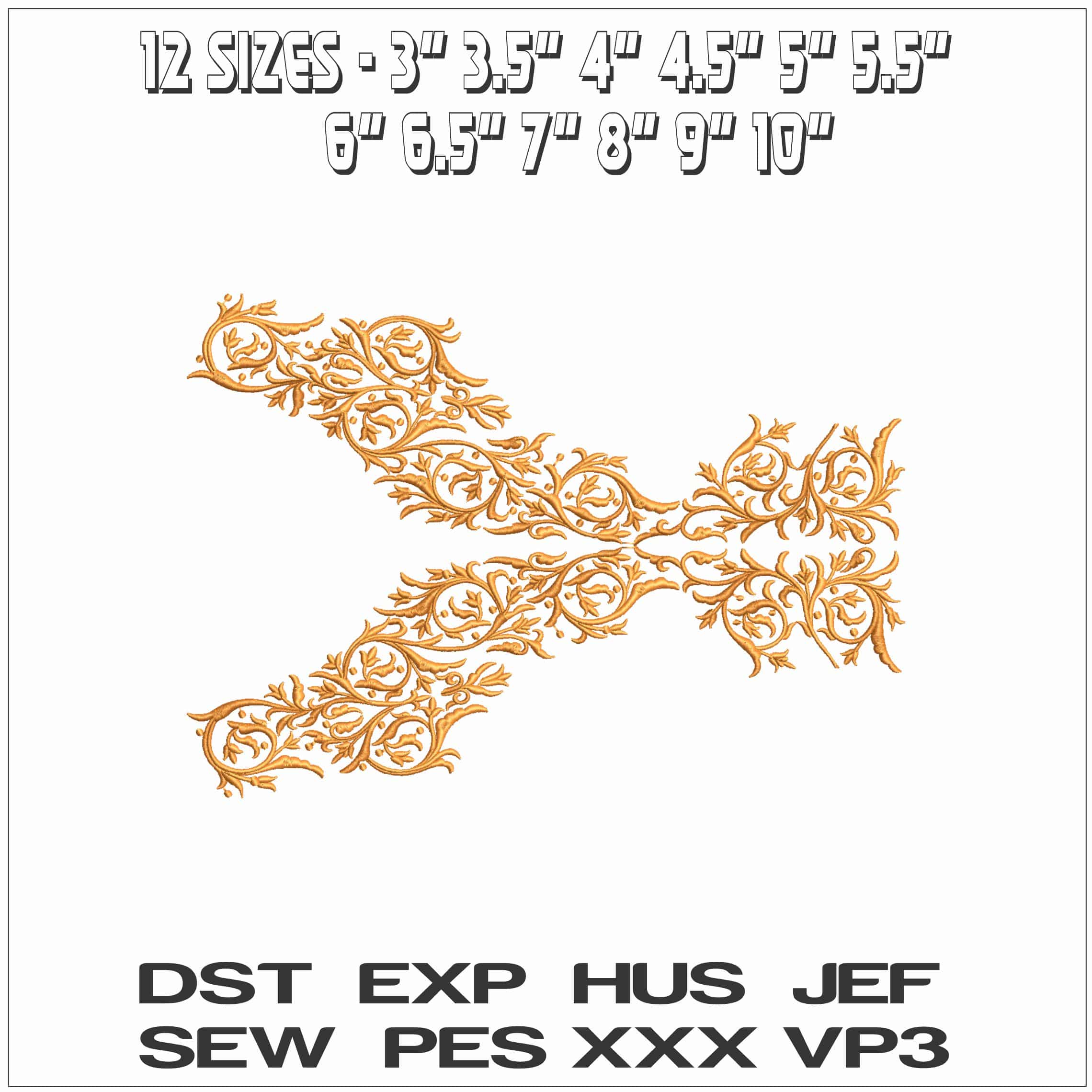 Fancy Neck Design - Elegant embroidery design file - instant download — view 2