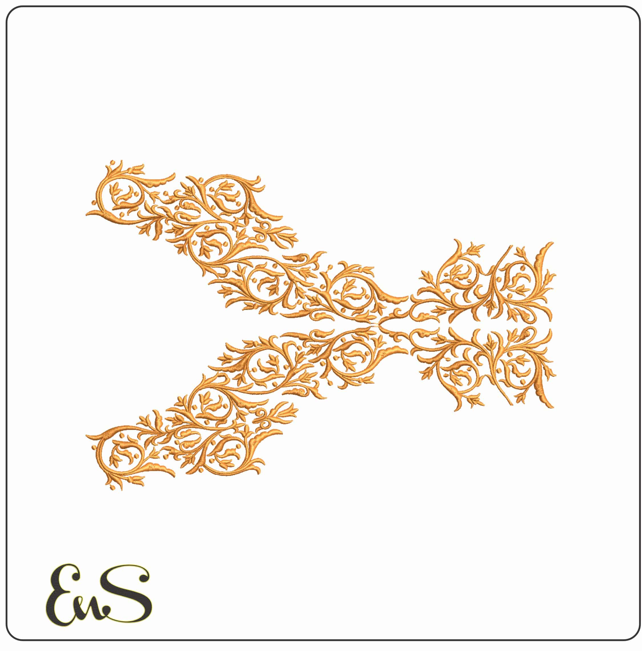 Fancy Neck Design - Elegant embroidery design file - instant download