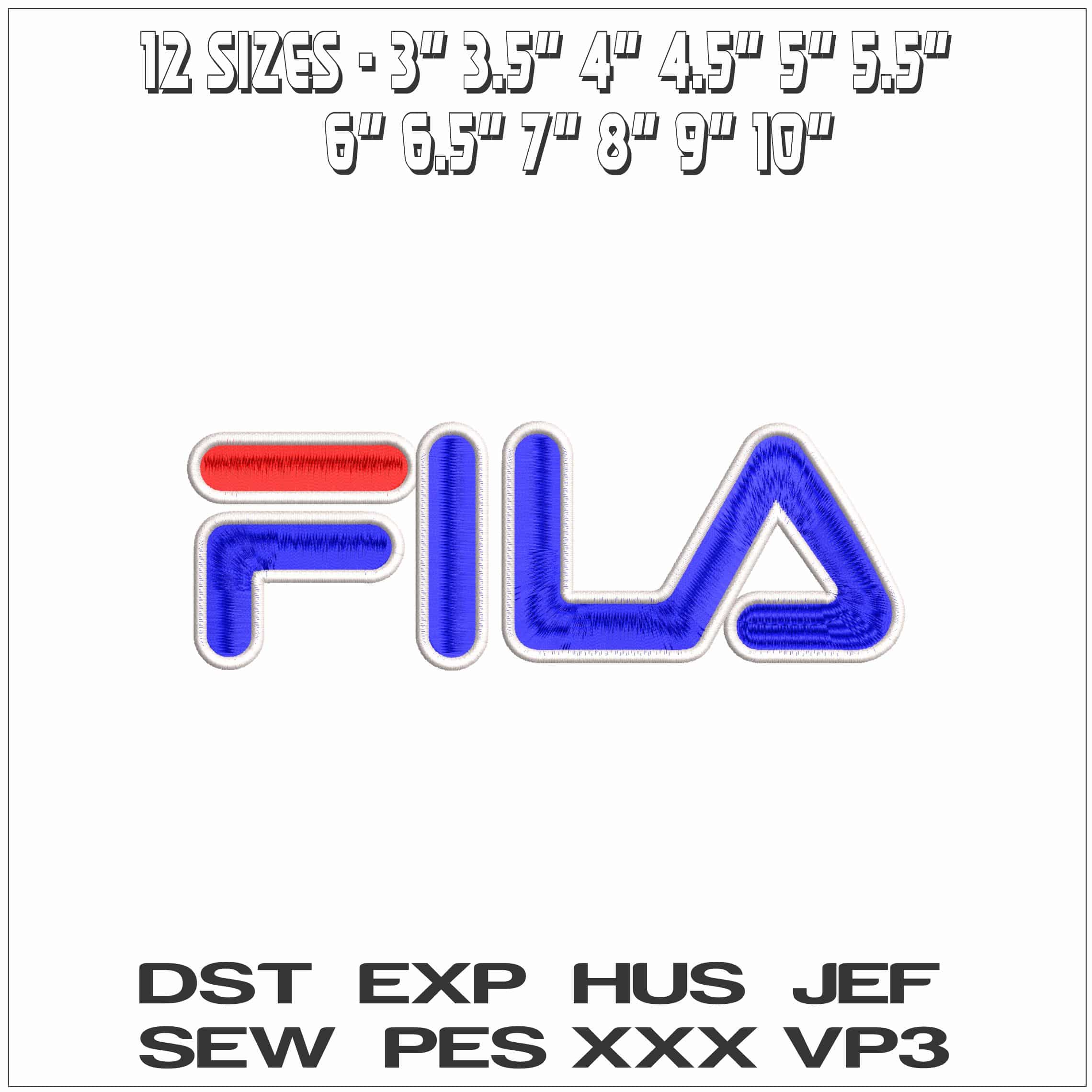 Fila Logo - Elegant embroidery design file - instant download — view 2