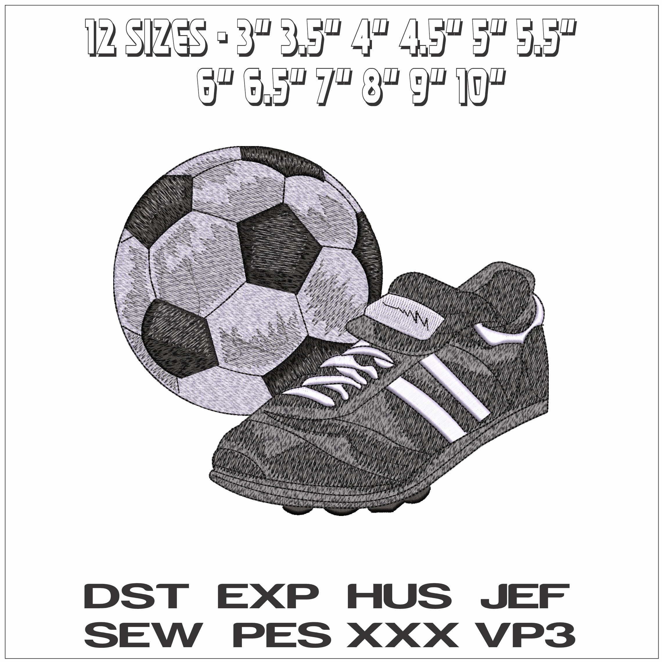 Football Boot and Soccer Ball - Elegant embroidery design file - instant download — view 2