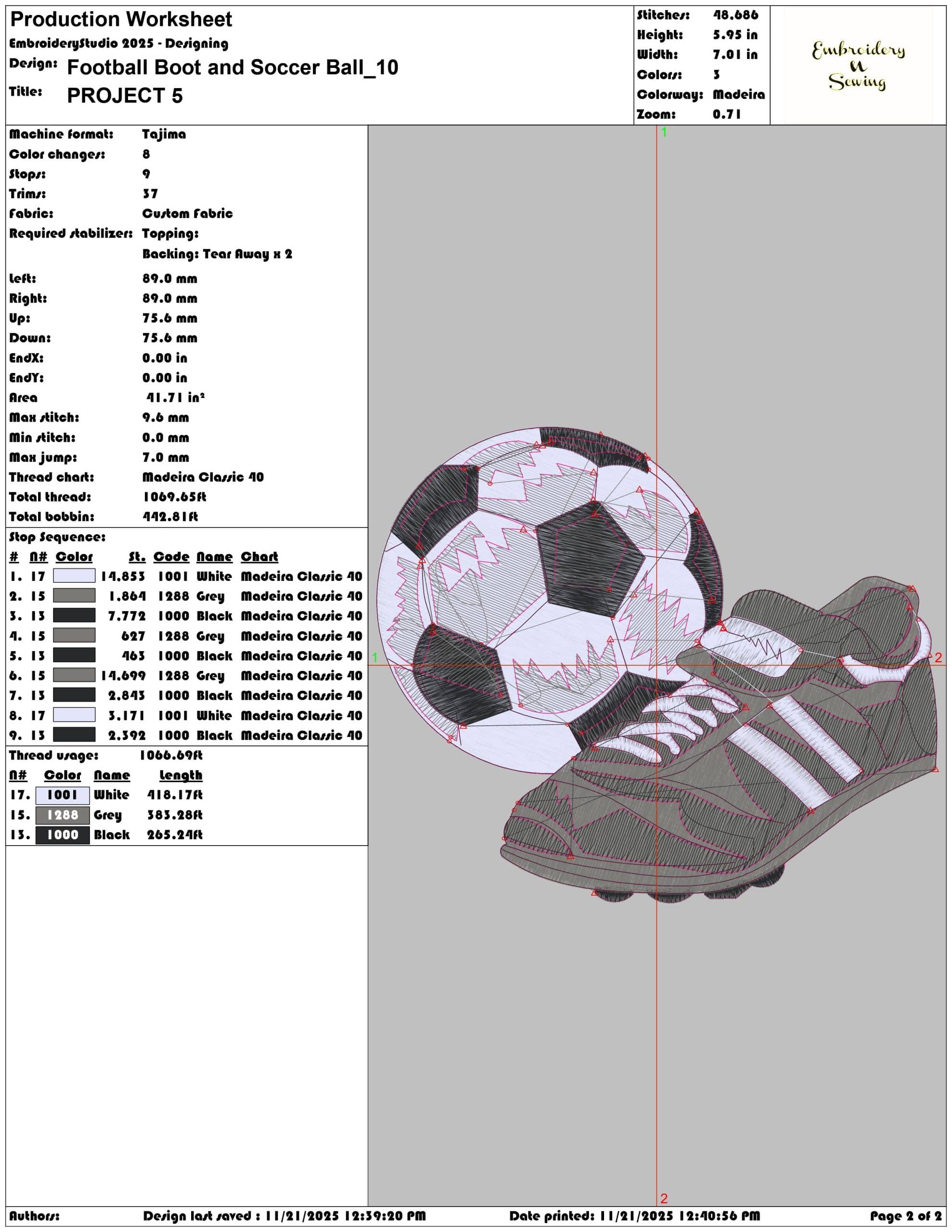Football Boot and Soccer Ball - Elegant embroidery design file - instant download — view 4