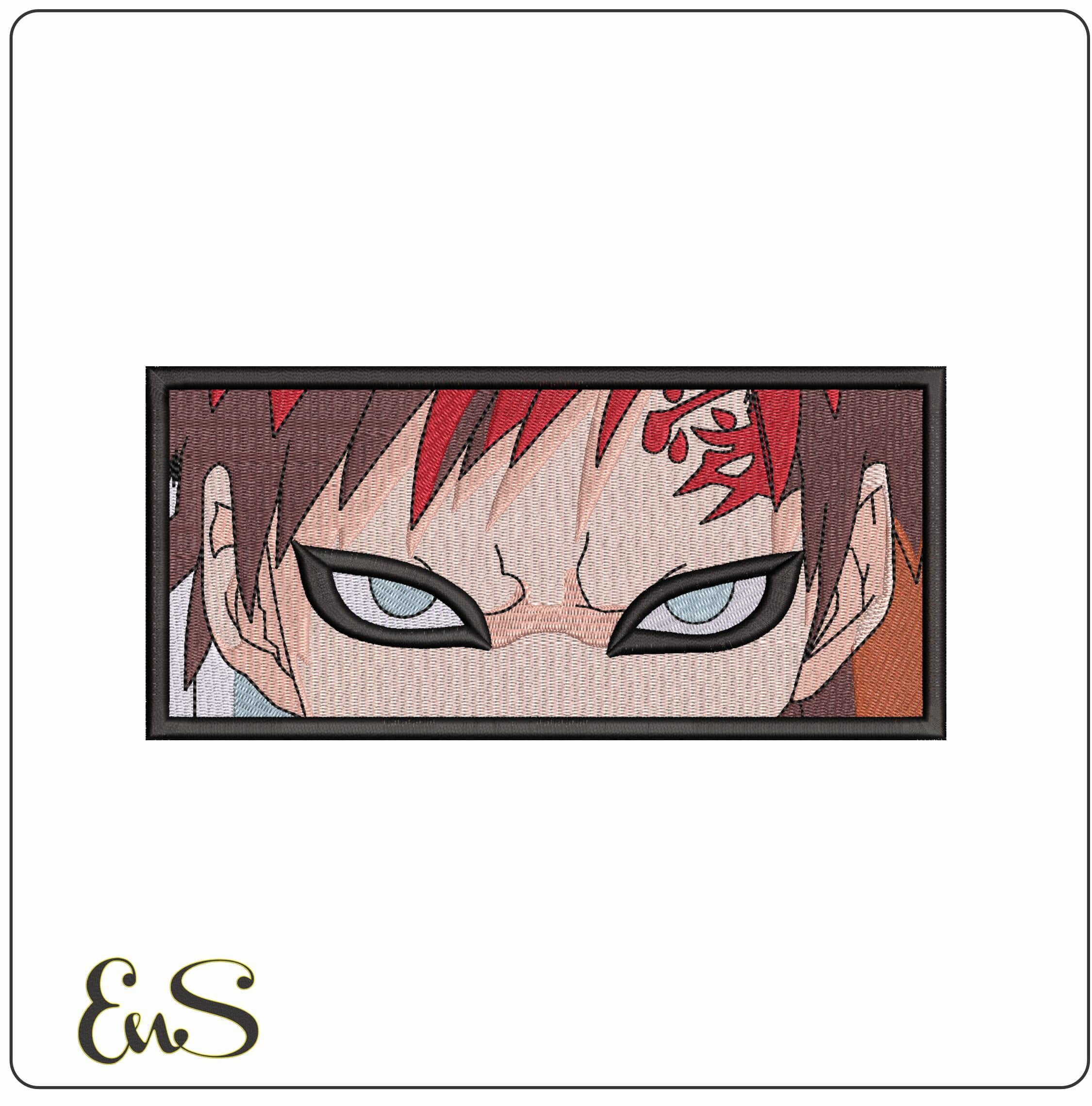 Gaara Eyes Naruto Anime - Elegant embroidery design file - instant download