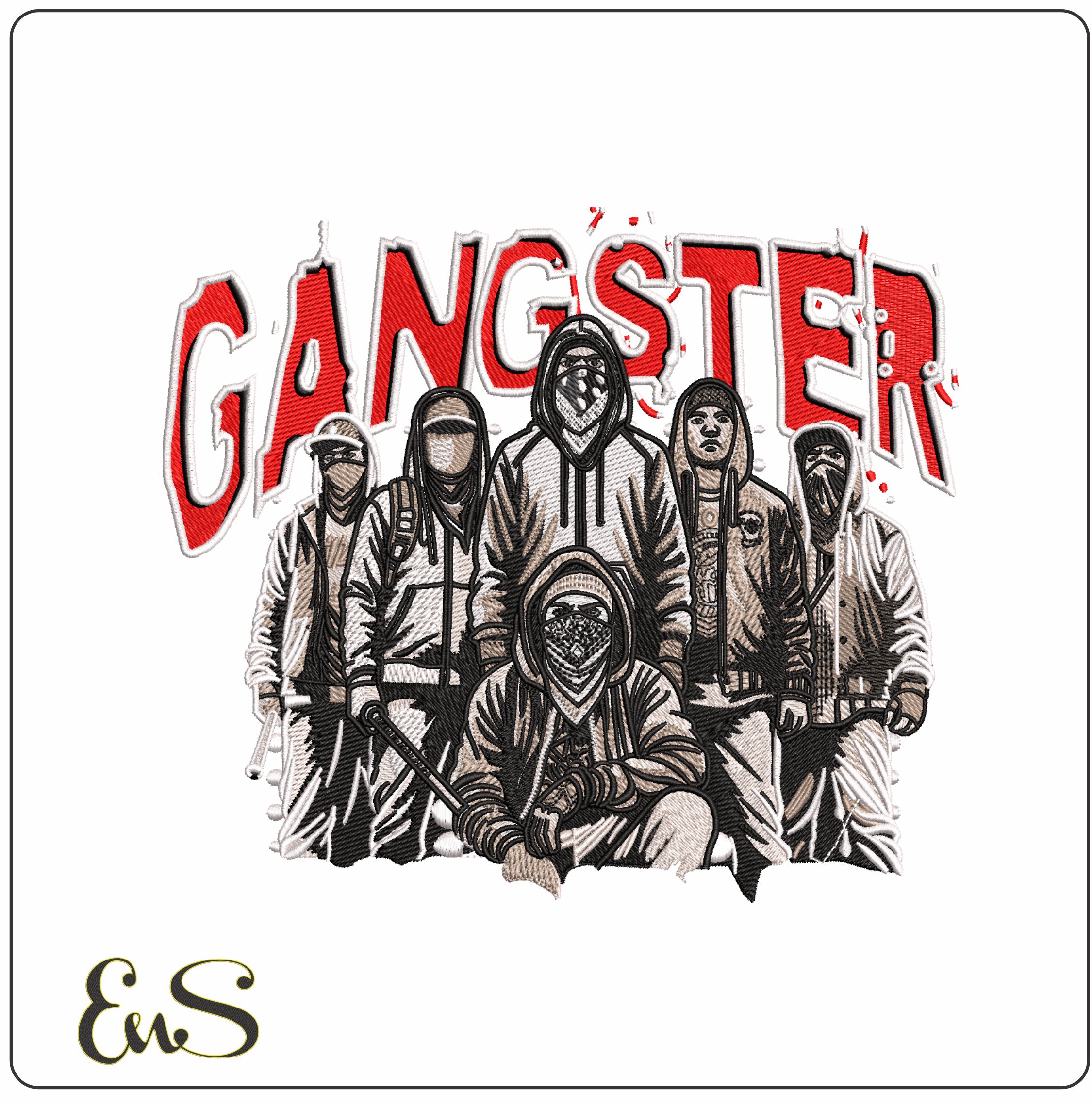 Gangster Gang - Elegant embroidery design file - instant download