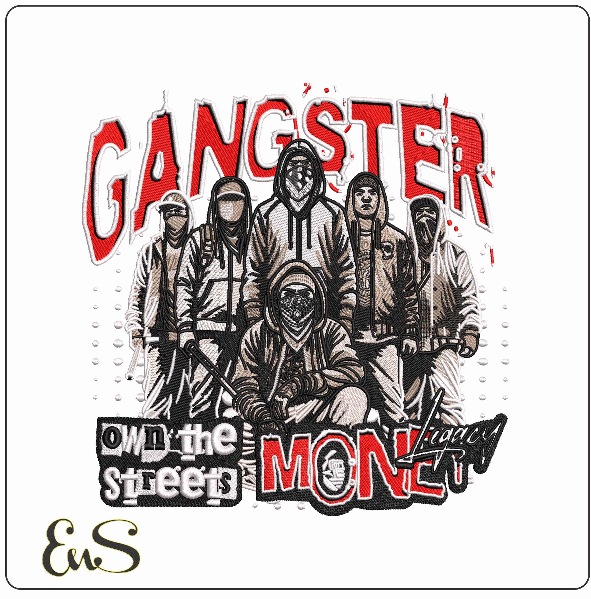 Gangster Money Legacy - Elegant embroidery design file - instant download