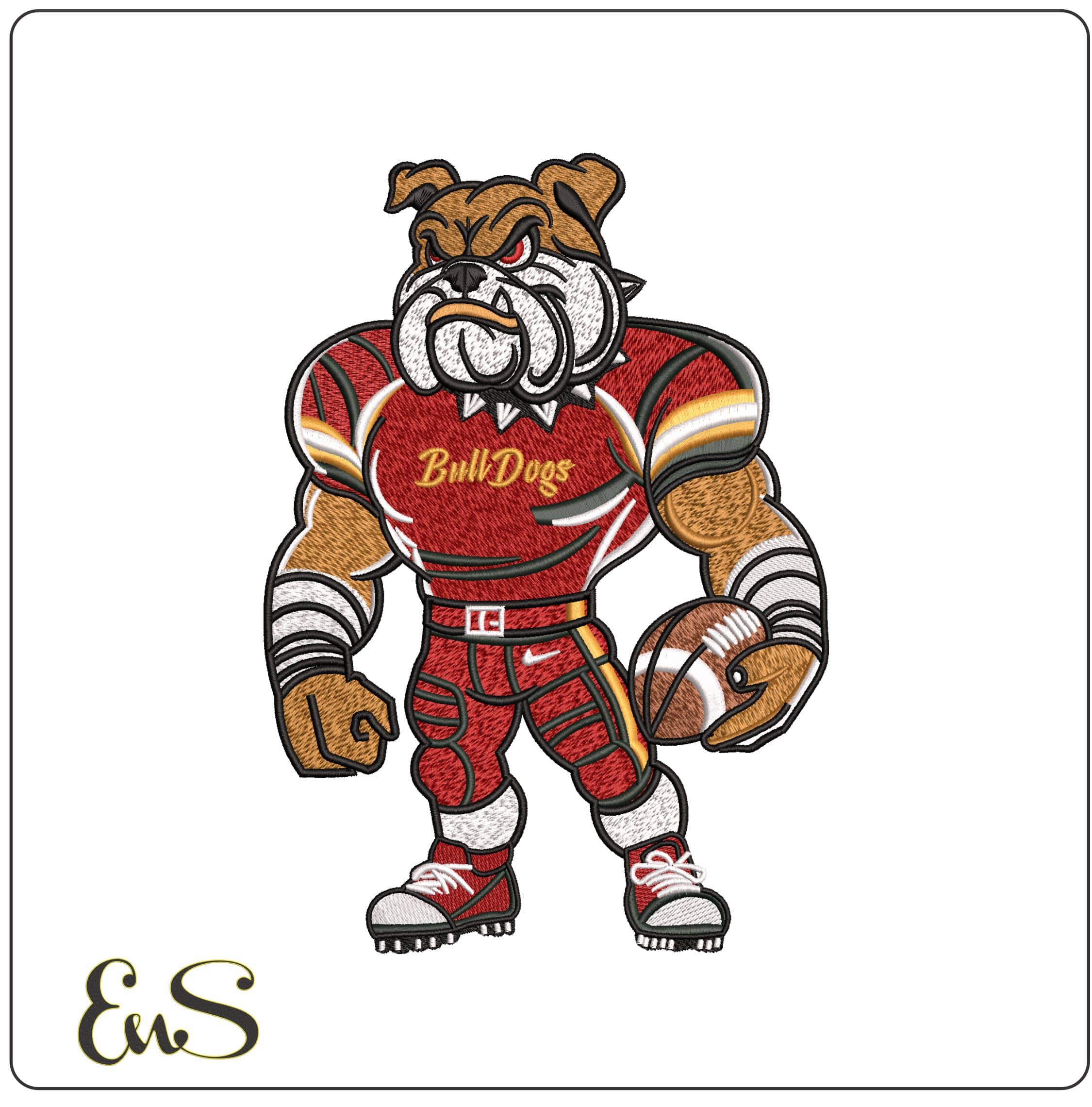 Georgia Bulldog Football - Elegant embroidery design file - instant download