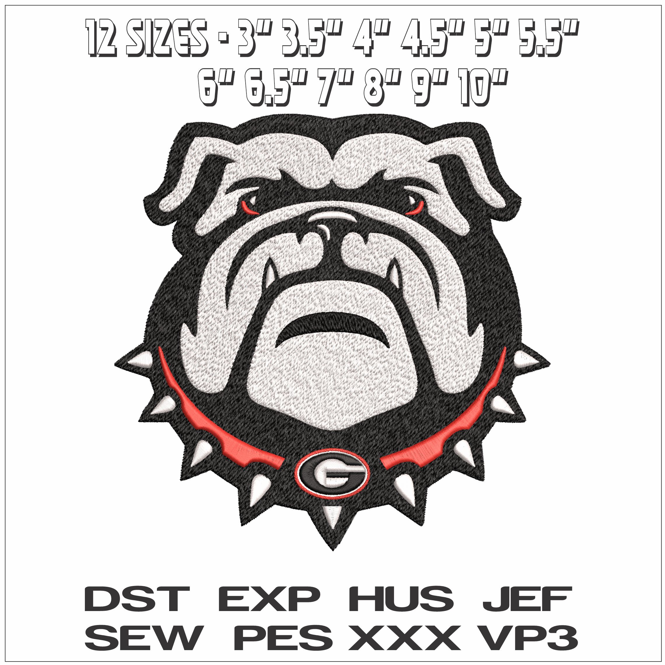 Georgia Bulldogs - Elegant embroidery design file - instant download — view 2