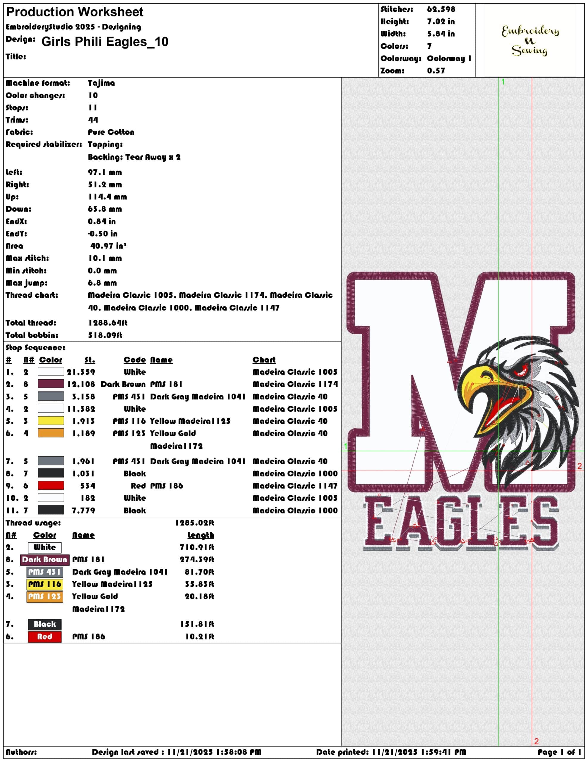Girls Phili Eagles - Elegant embroidery design file - instant download — view 3