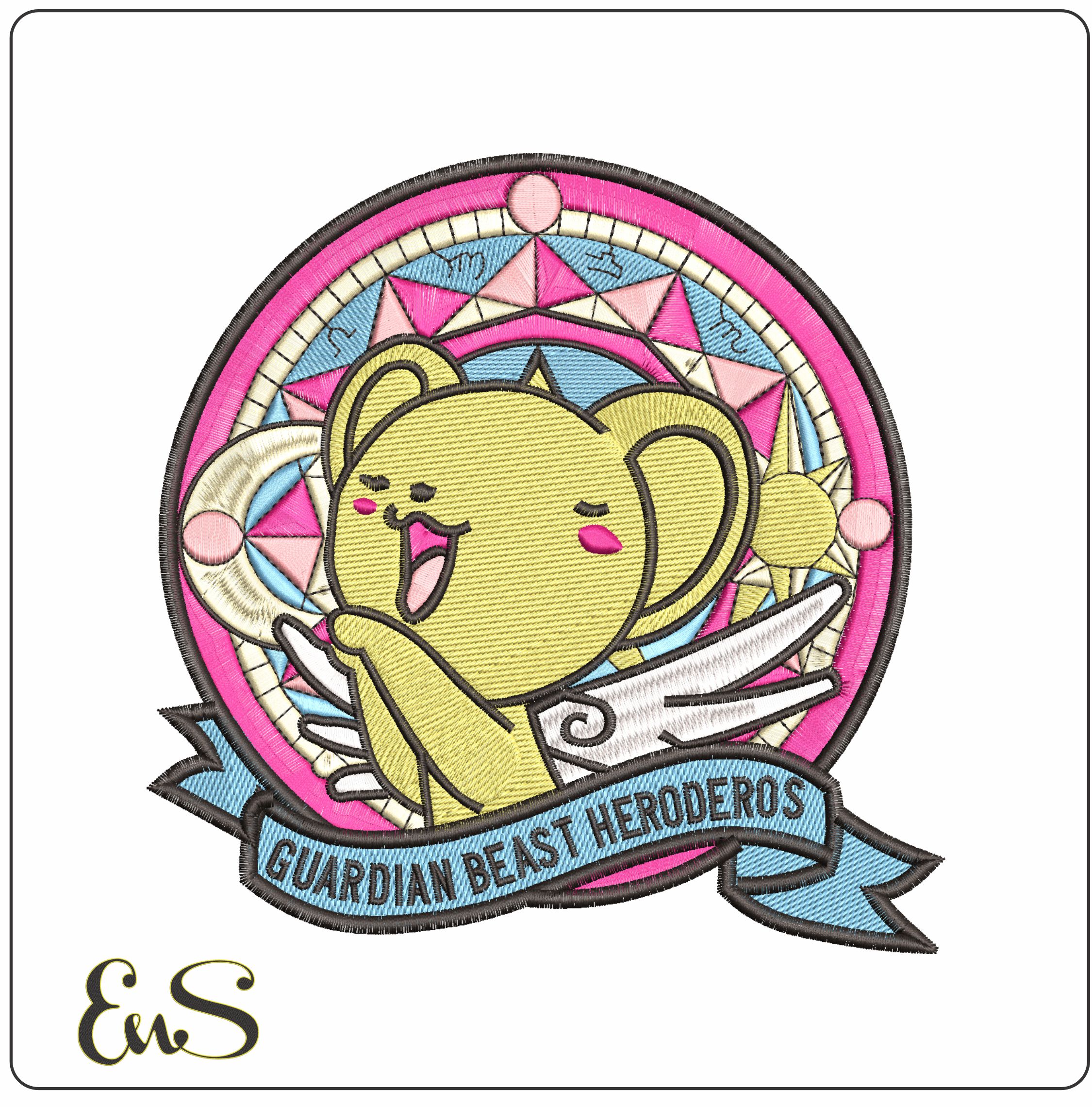 Guardian Beast Heroderos Cardcator Sukura Anime - Elegant embroidery design file - instant download