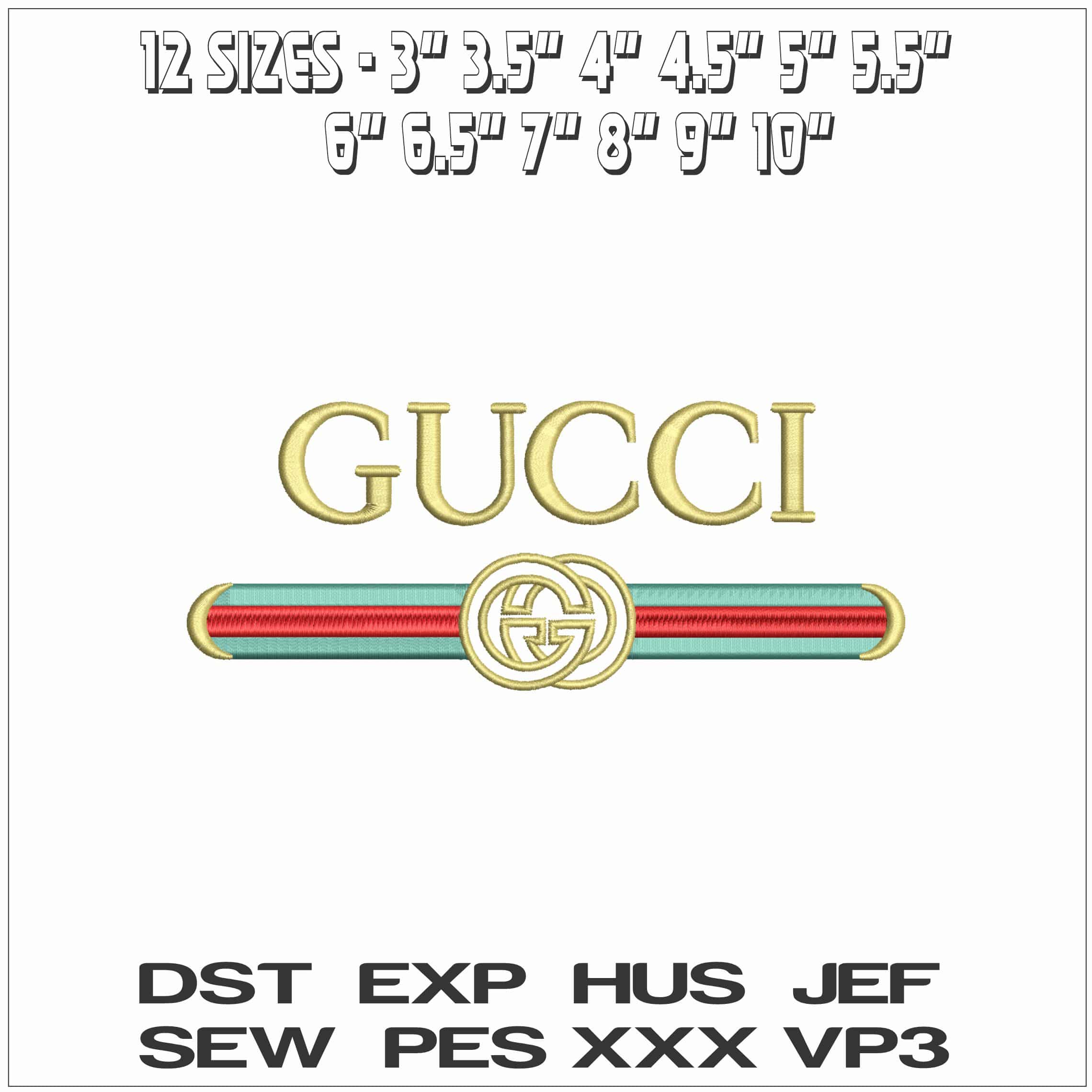 Gucci Gold Red Green  - Elegant embroidery design file - instant download — view 2