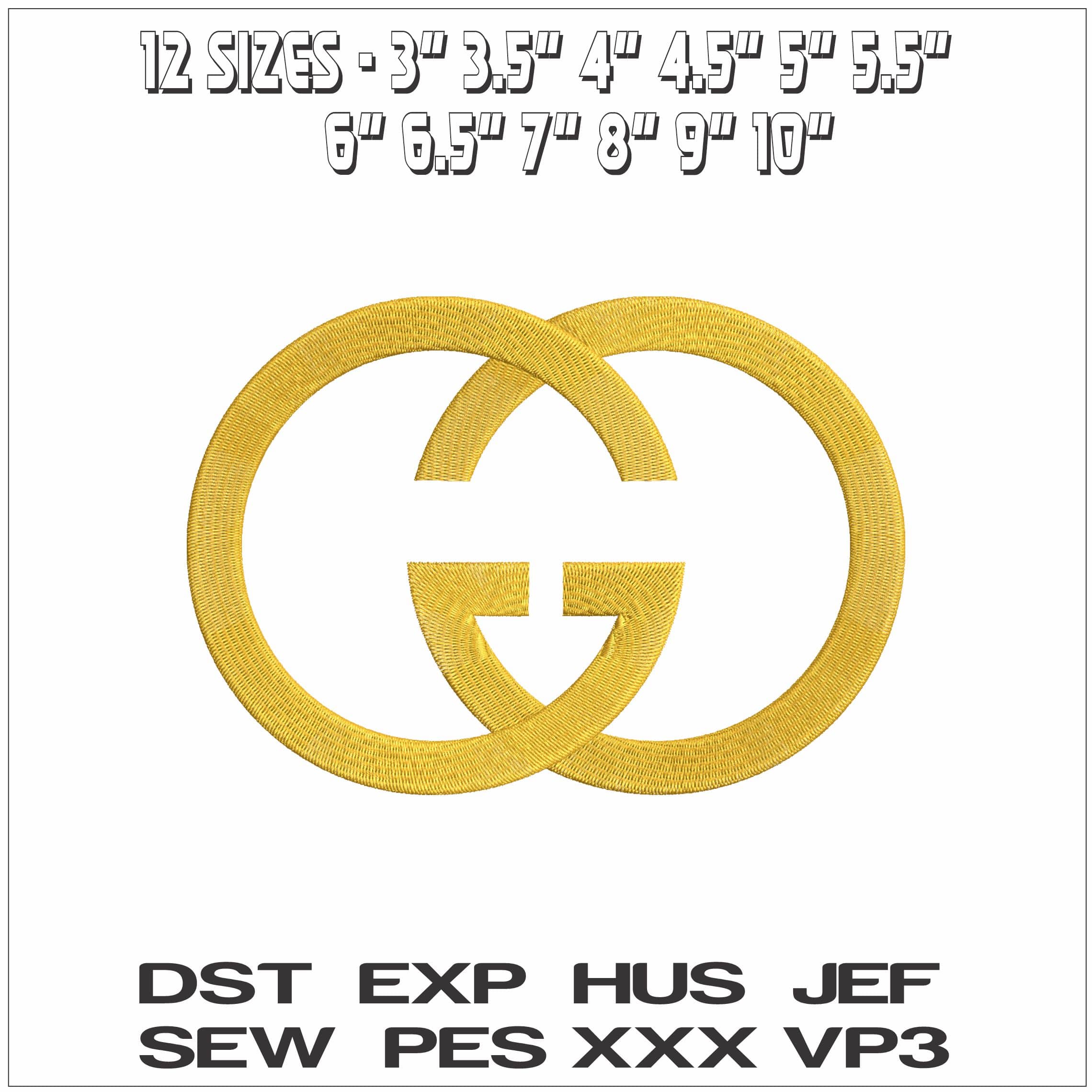 GUCCI Logo - Elegant embroidery design file - instant download — view 2