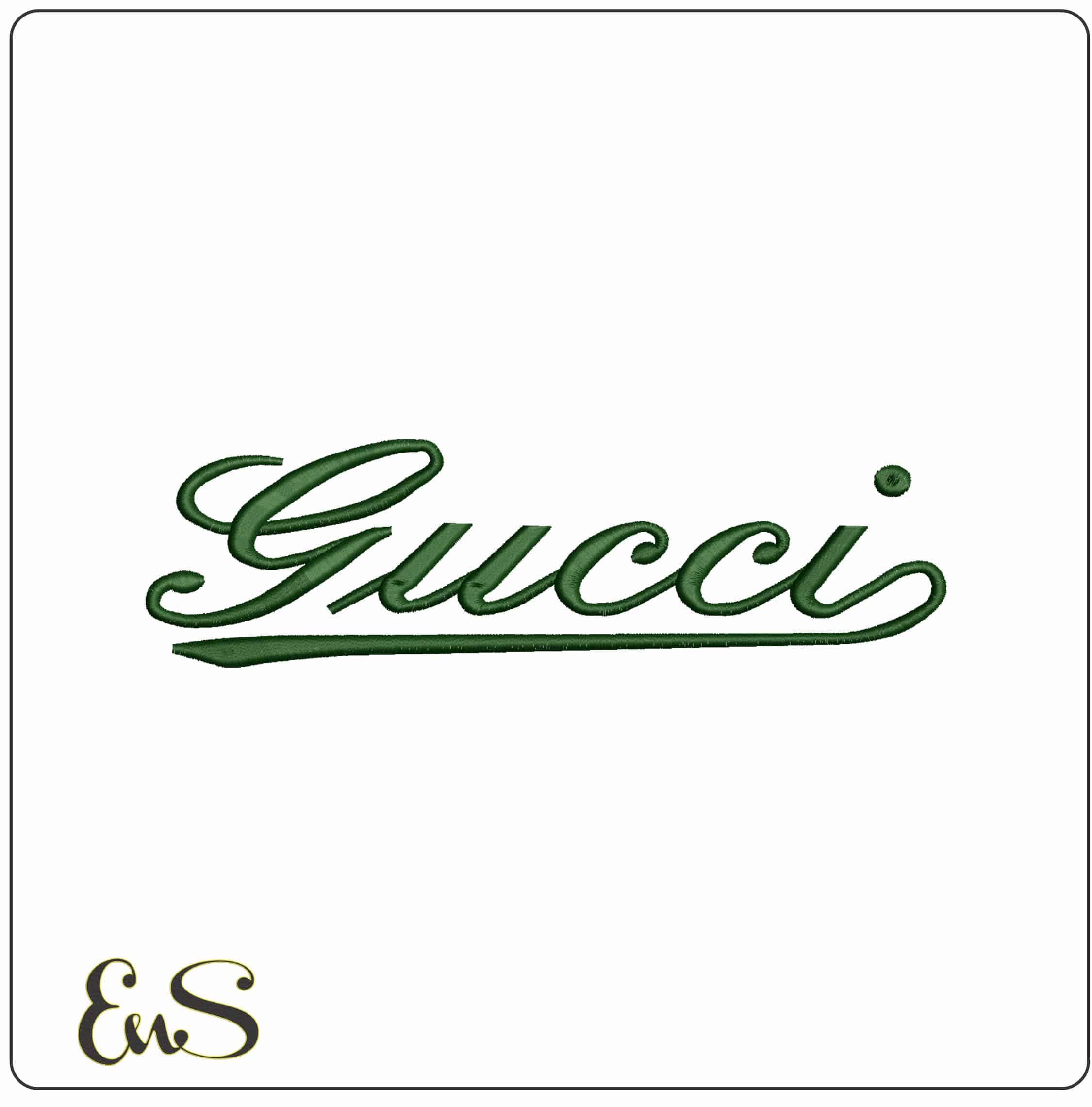 Gucci Script Logo - Elegant embroidery design file - instant download