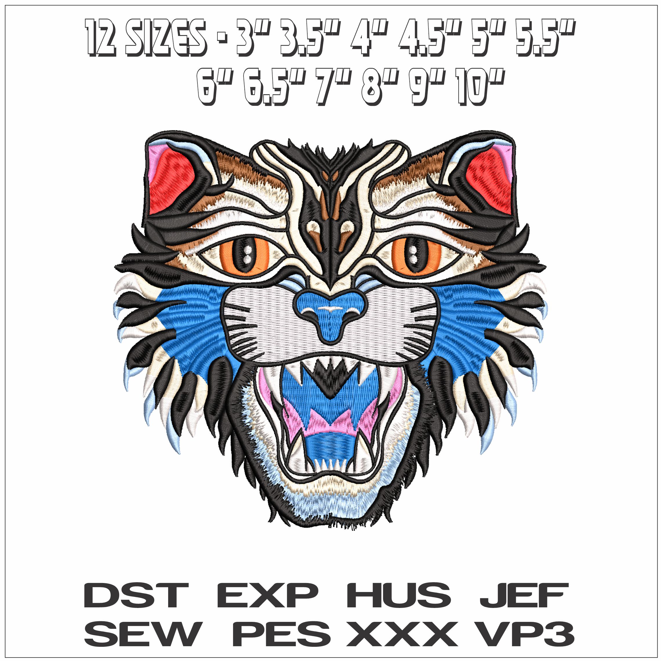 Gucci Snaring Cat - Elegant embroidery design file - instant download — view 2