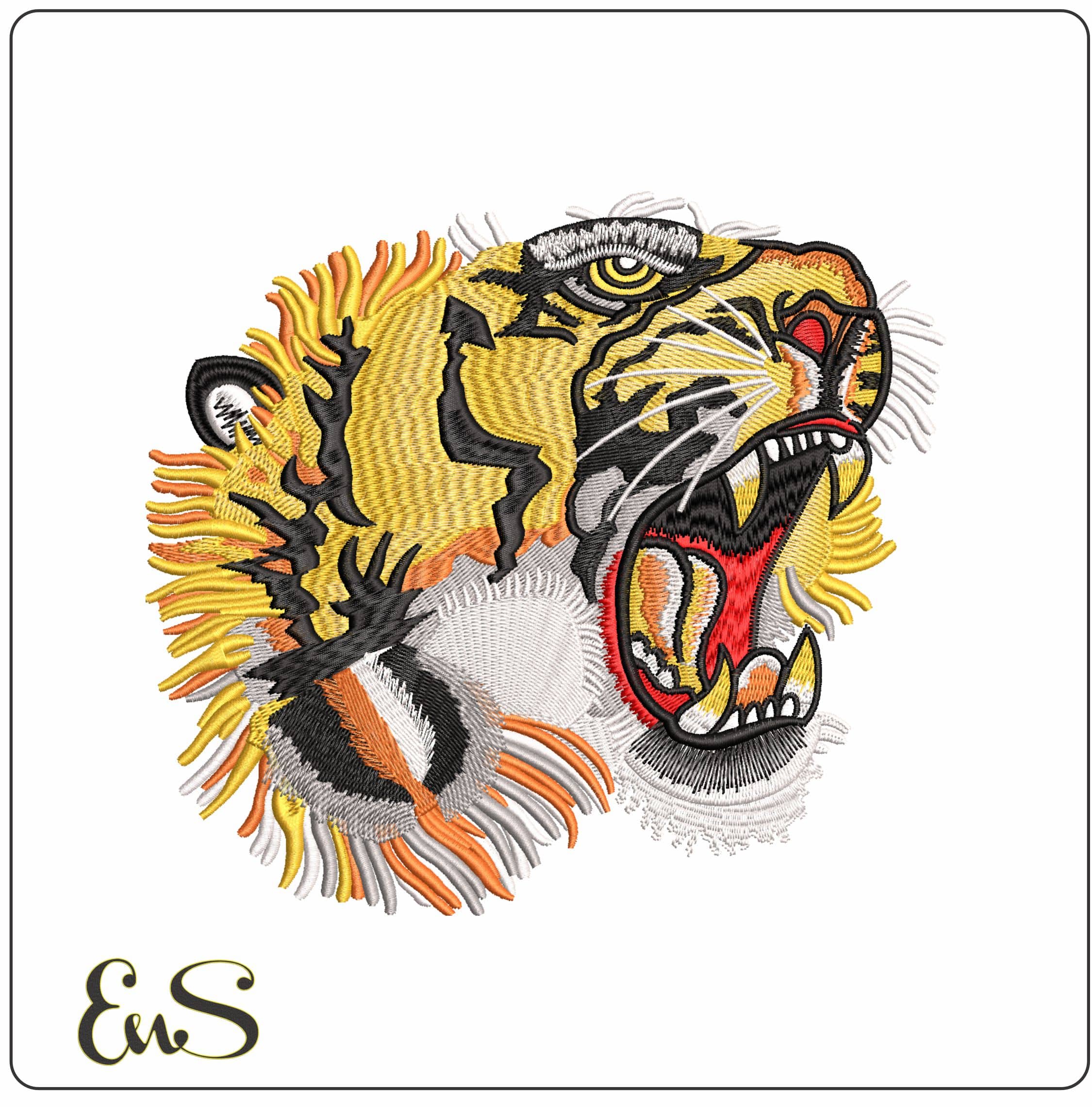 Gucci Supreme Tiger - Elegant embroidery design file - instant download