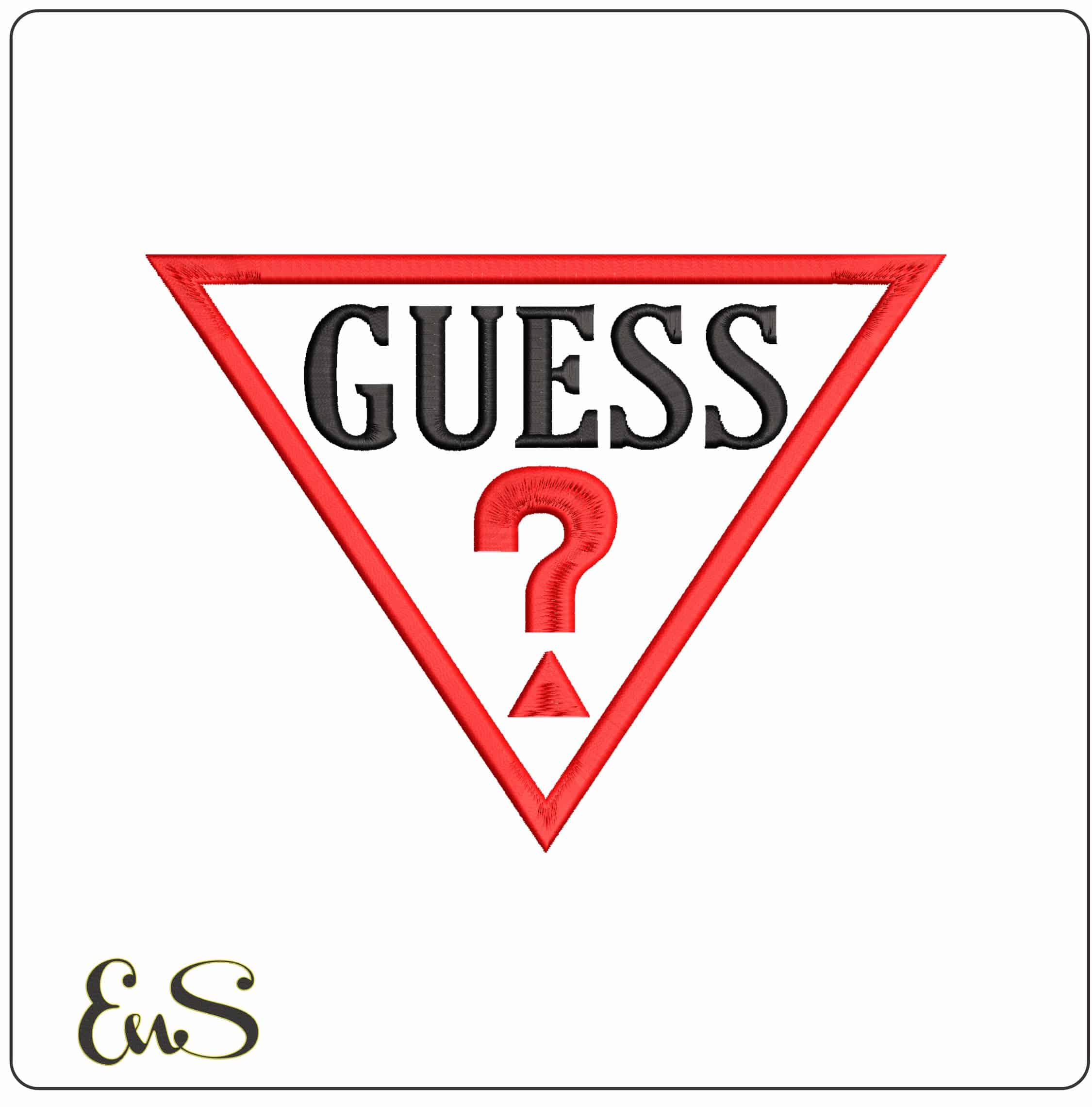 Guess Question Mark Logo - Elegant embroidery design file - instant download