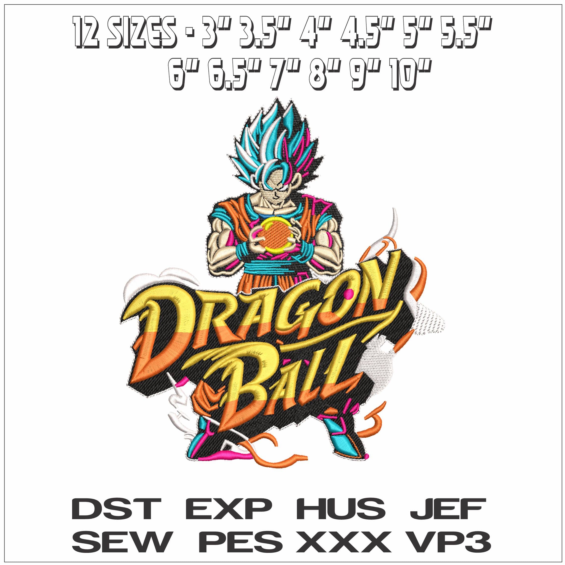 Guko Making Ball Dragon Ball Anime - Elegant embroidery design file - instant download — view 2