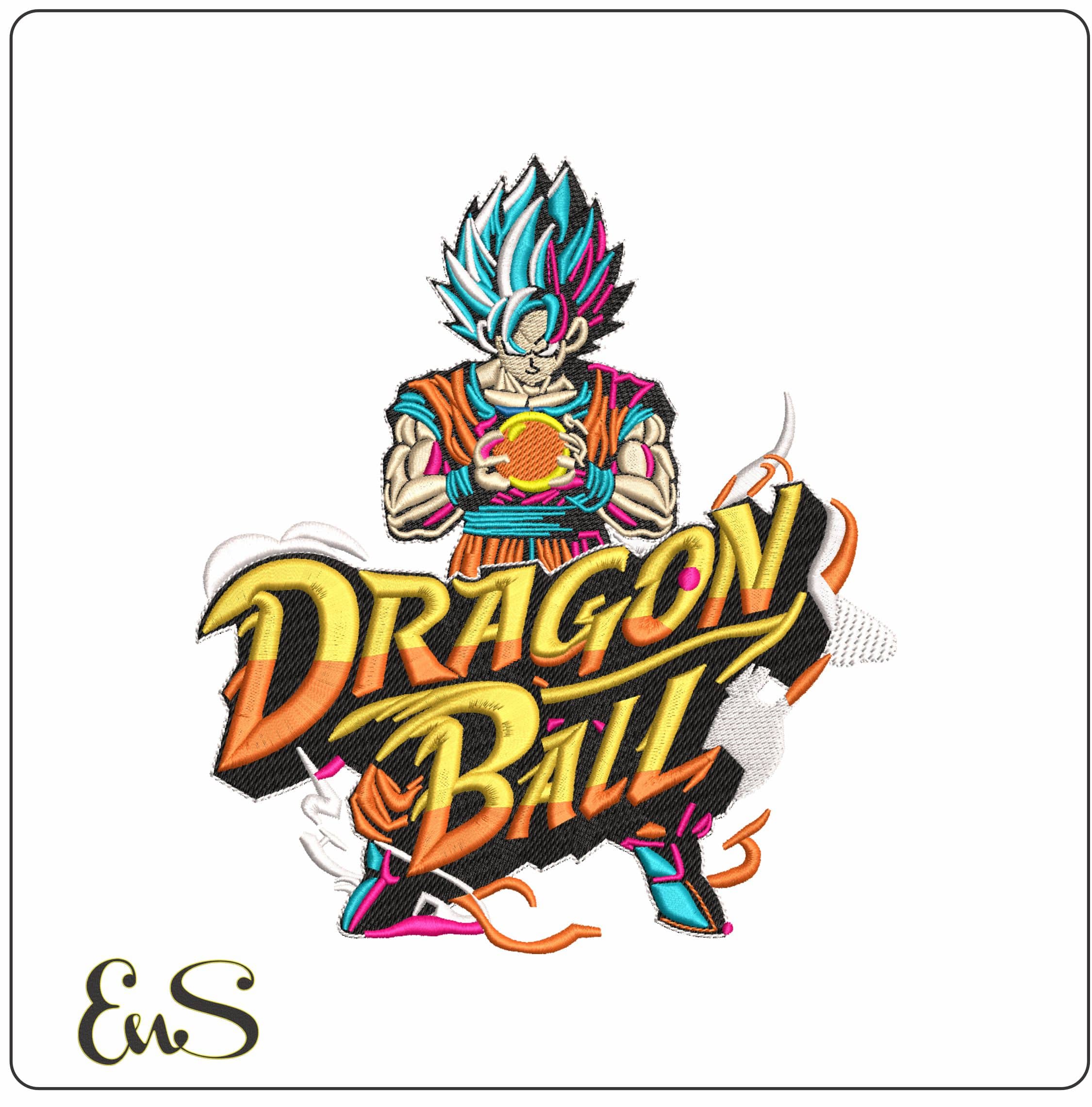 Guko Making Ball Dragon Ball Anime - Elegant embroidery design file - instant download