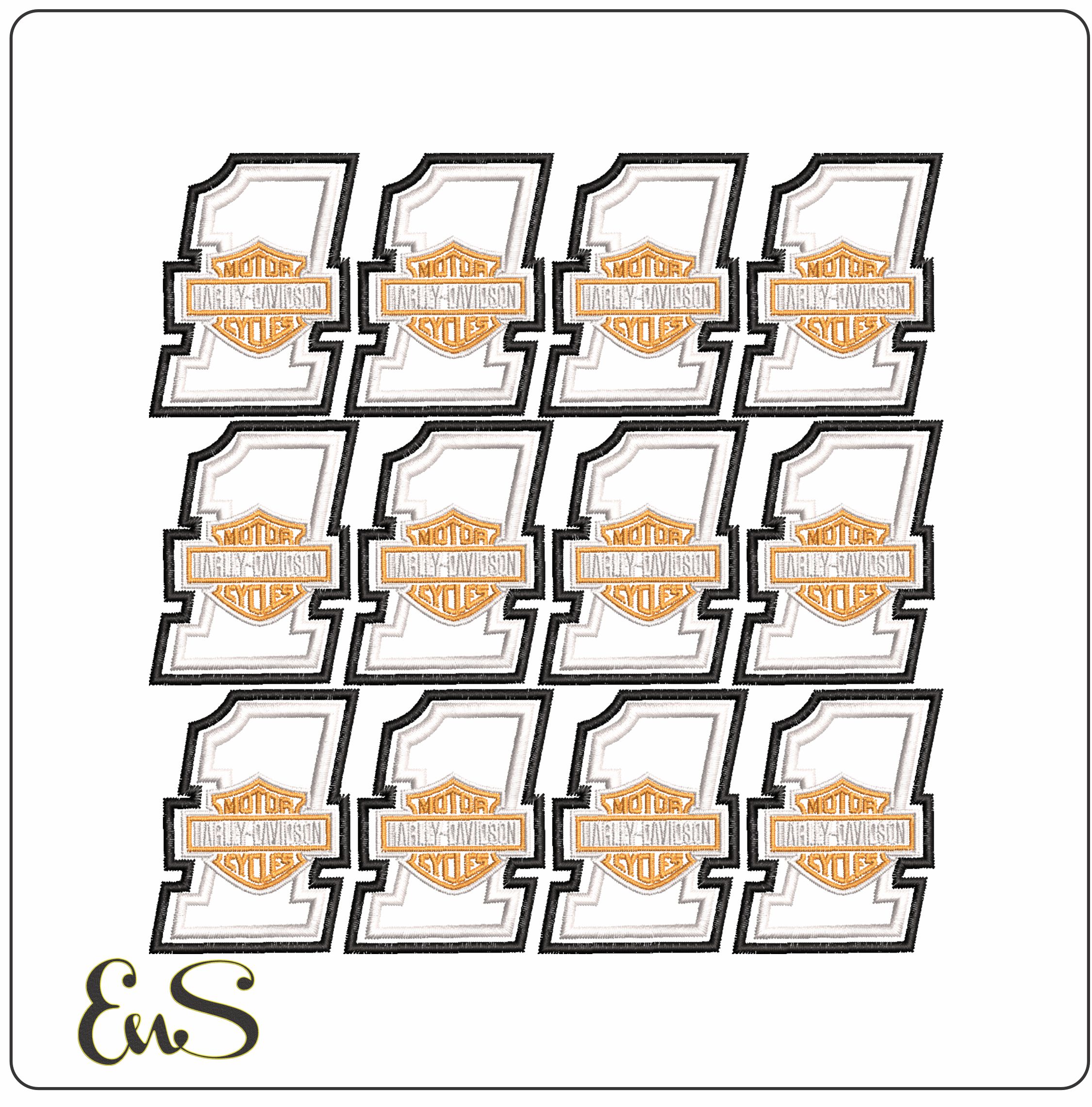 Harley Davidson Cycles Patches- Elegant embroidery design file - instant download
