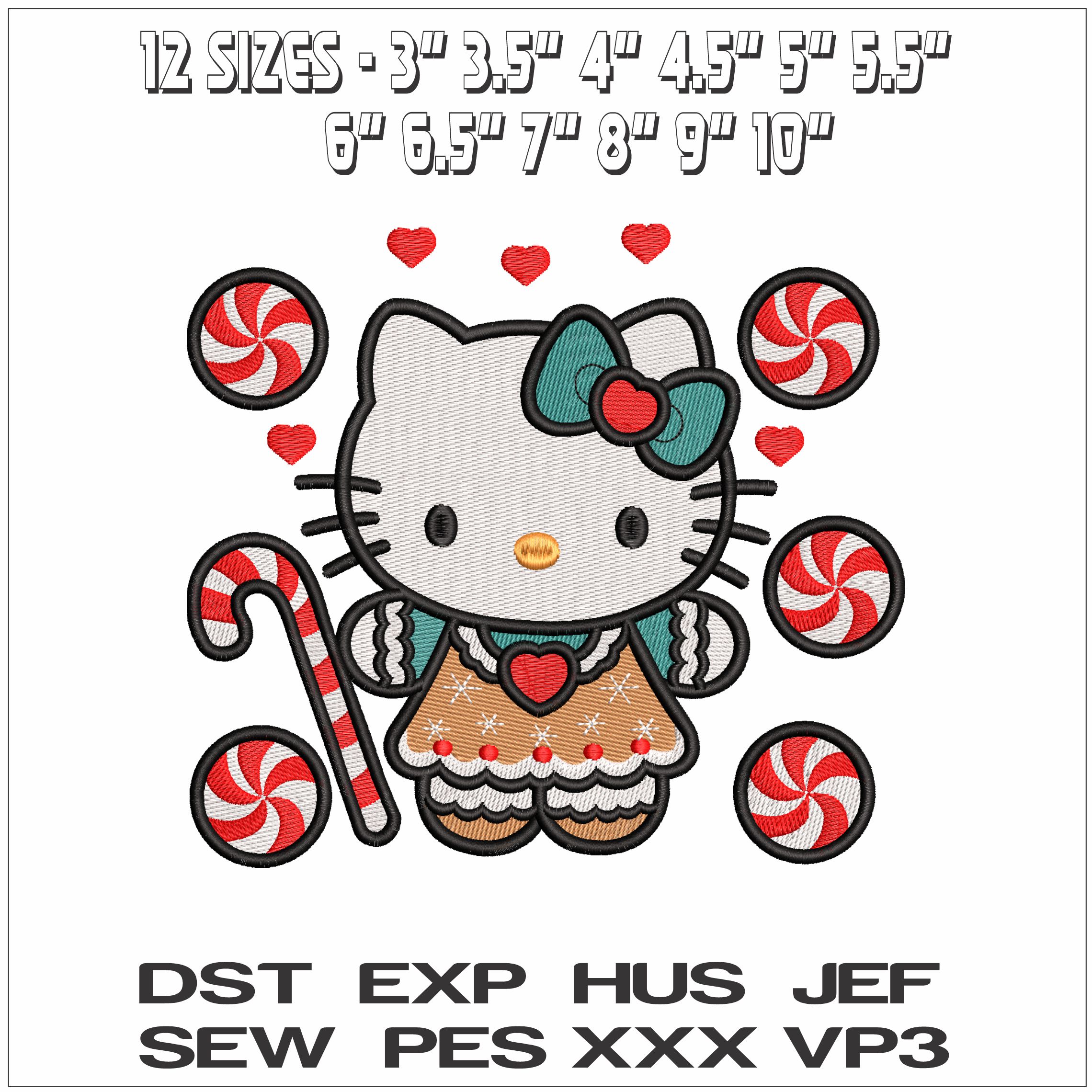 Hello Kitty Christmas Sweets- Elegant embroidery design file - instant download — view 2