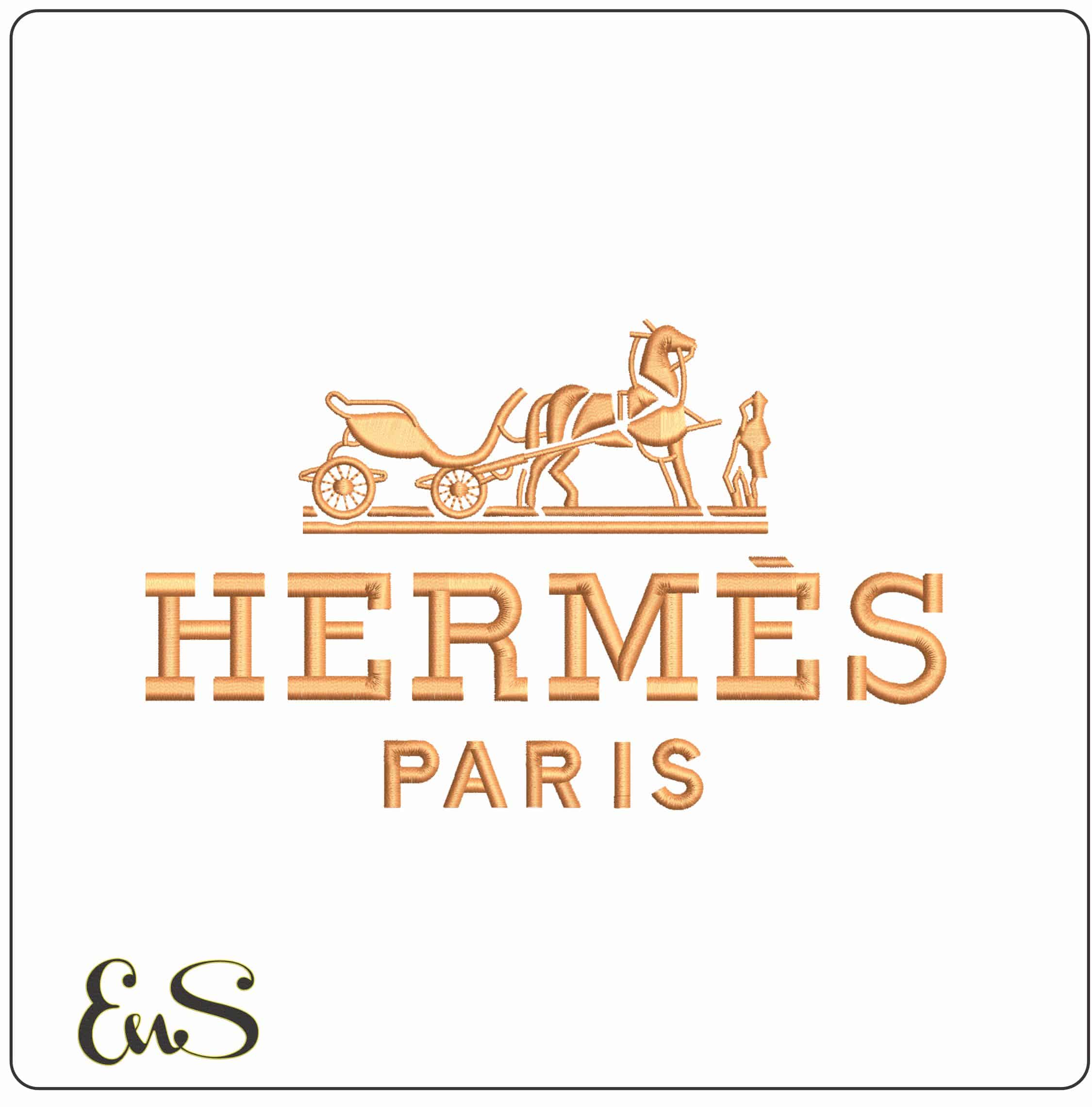 HERMES Paris- Elegant embroidery design file - instant download
