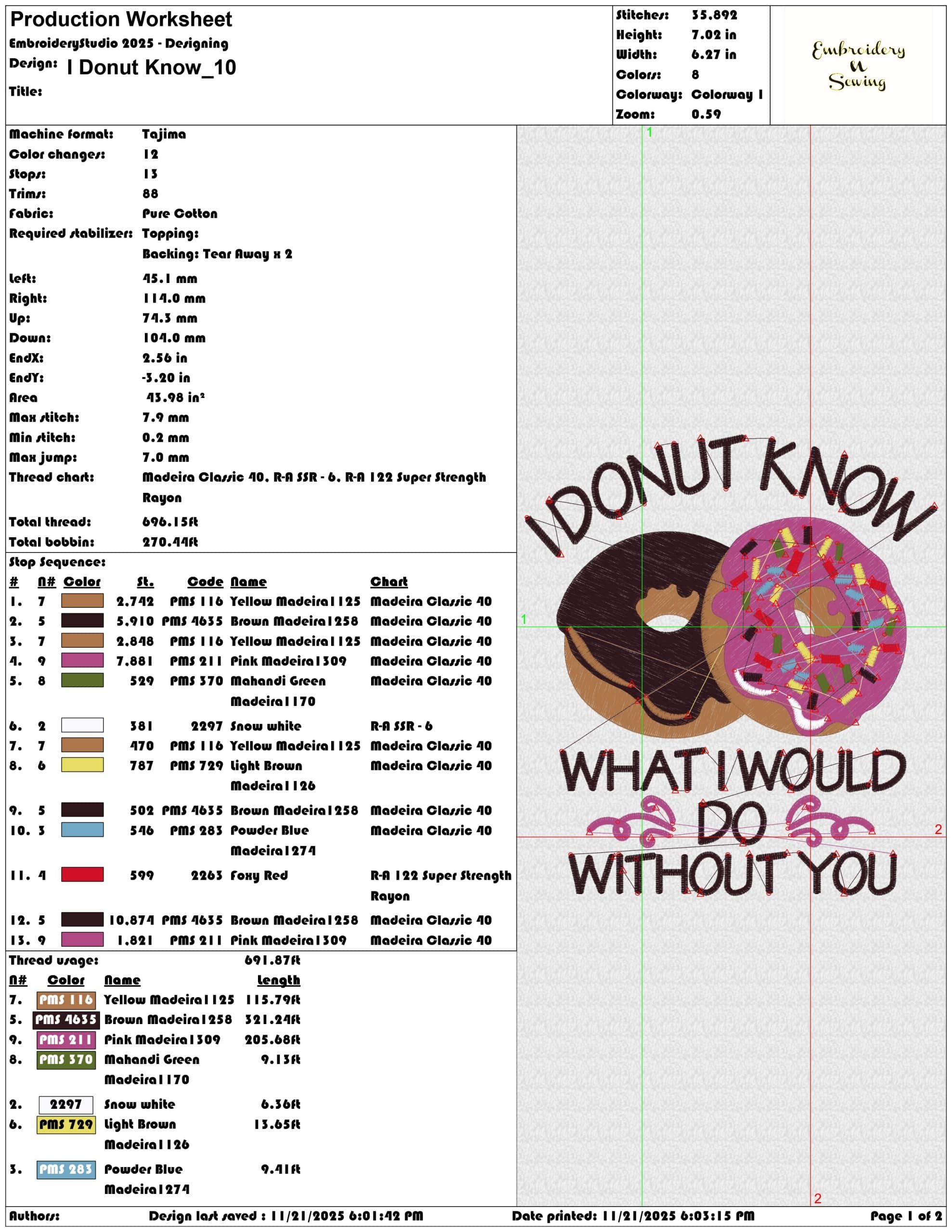 I Donut Know- Elegant embroidery design file - instant download — view 3