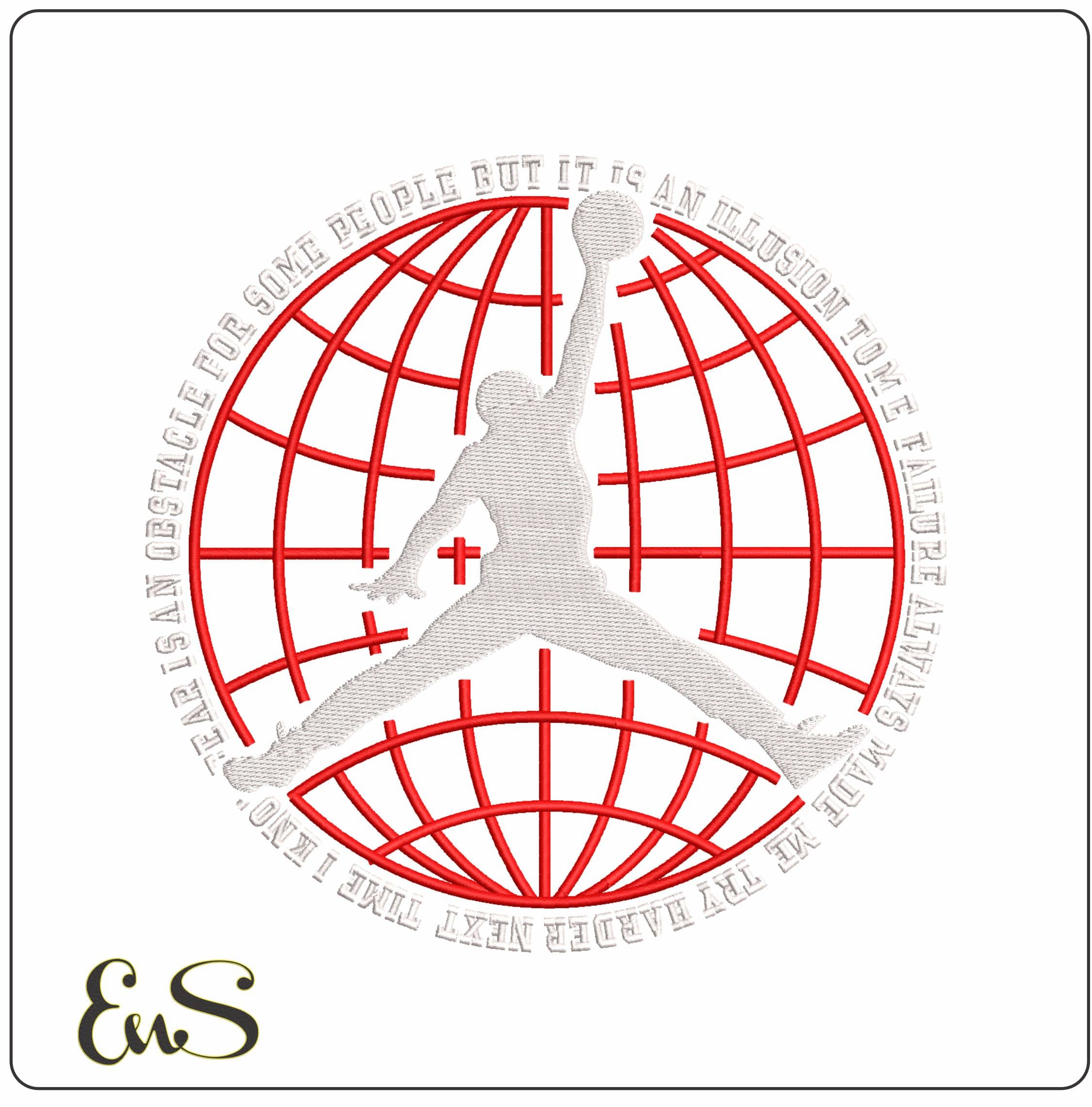 Jordan make you work harder- Elegant embroidery design file - instant download