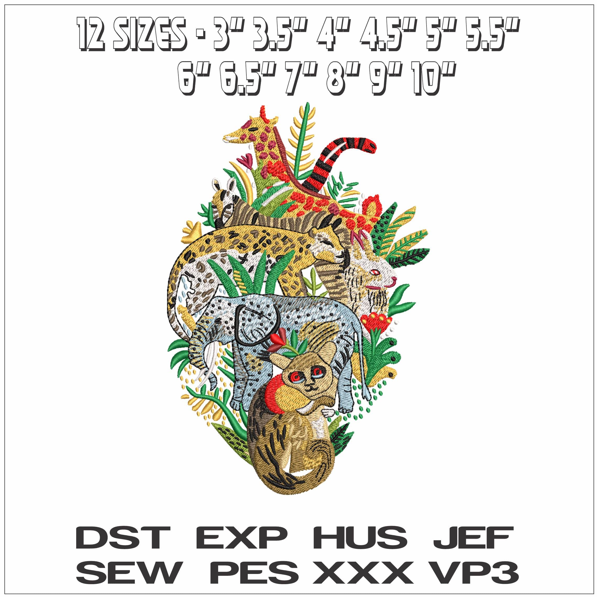 Jungle Scene- Elegant embroidery design file - instant download — view 2