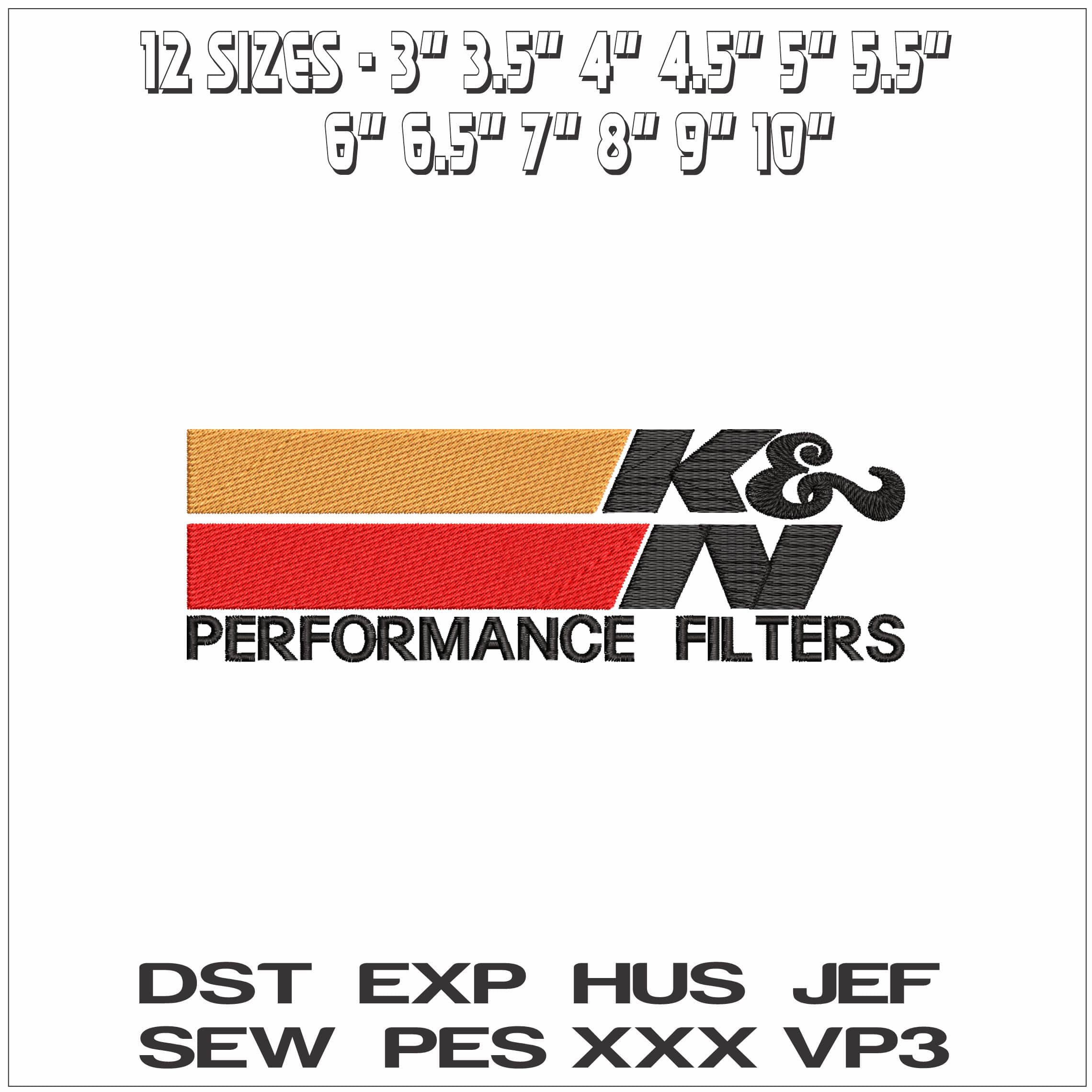 K and N Filters- Elegant embroidery design file - instant download — view 2